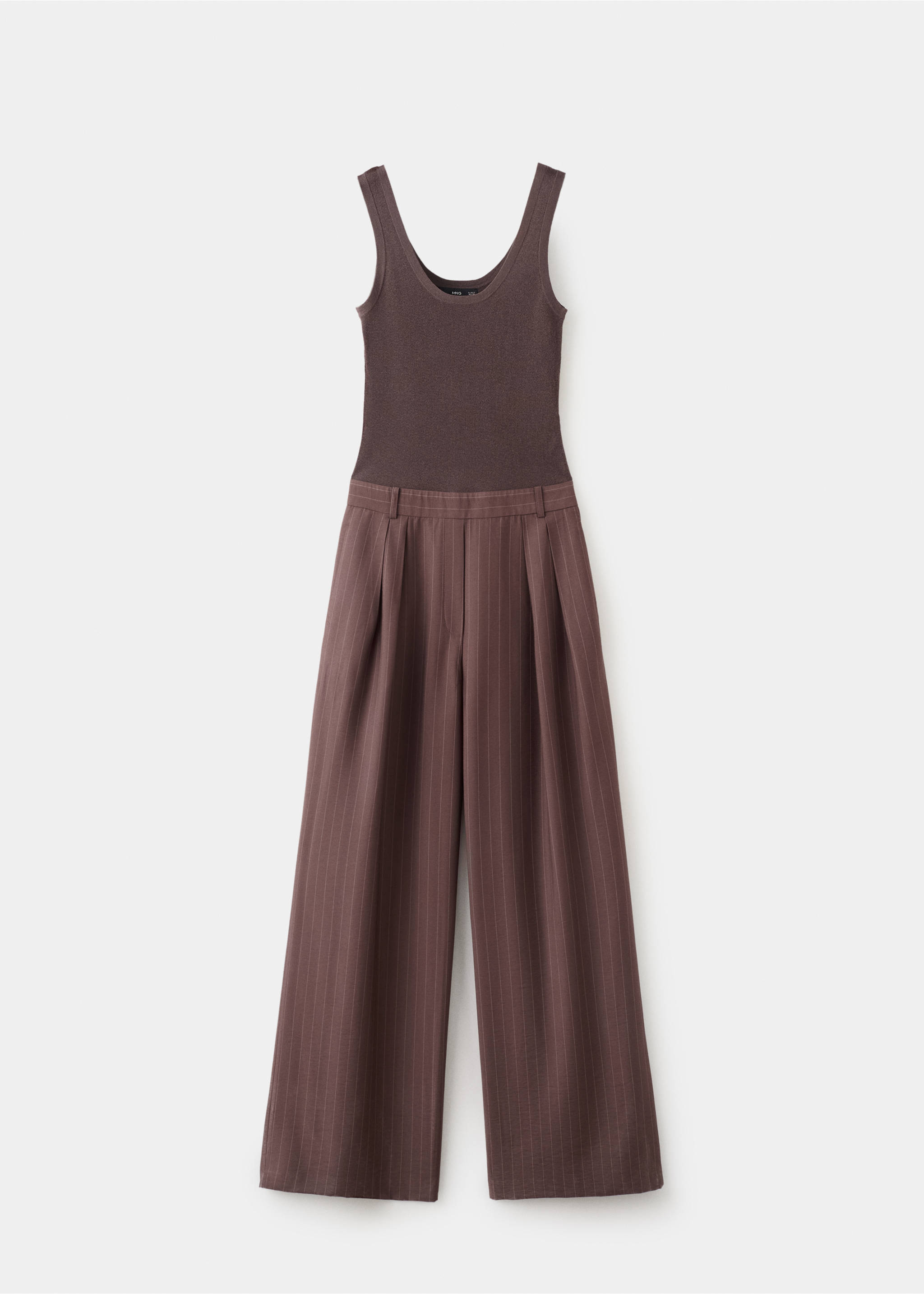 Pinstripe jumpsuit combination - Article without model, Light/Pastel Brown. Ref: 27045832-00.