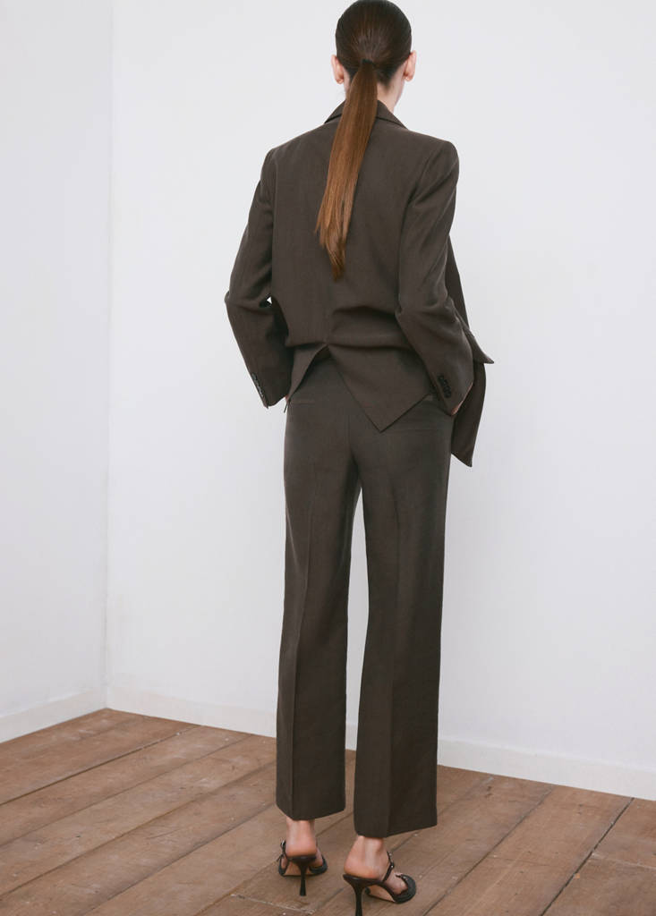 Mid-rise lyocell trousers — Chocolate