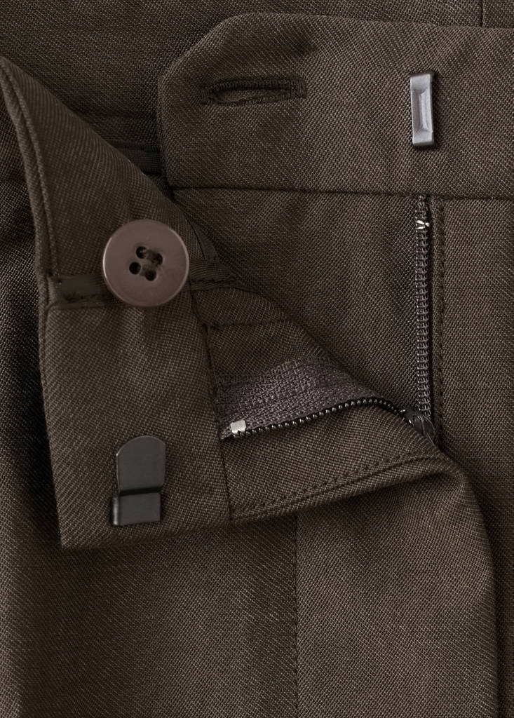 Mid-rise lyocell trousers — Chocolate