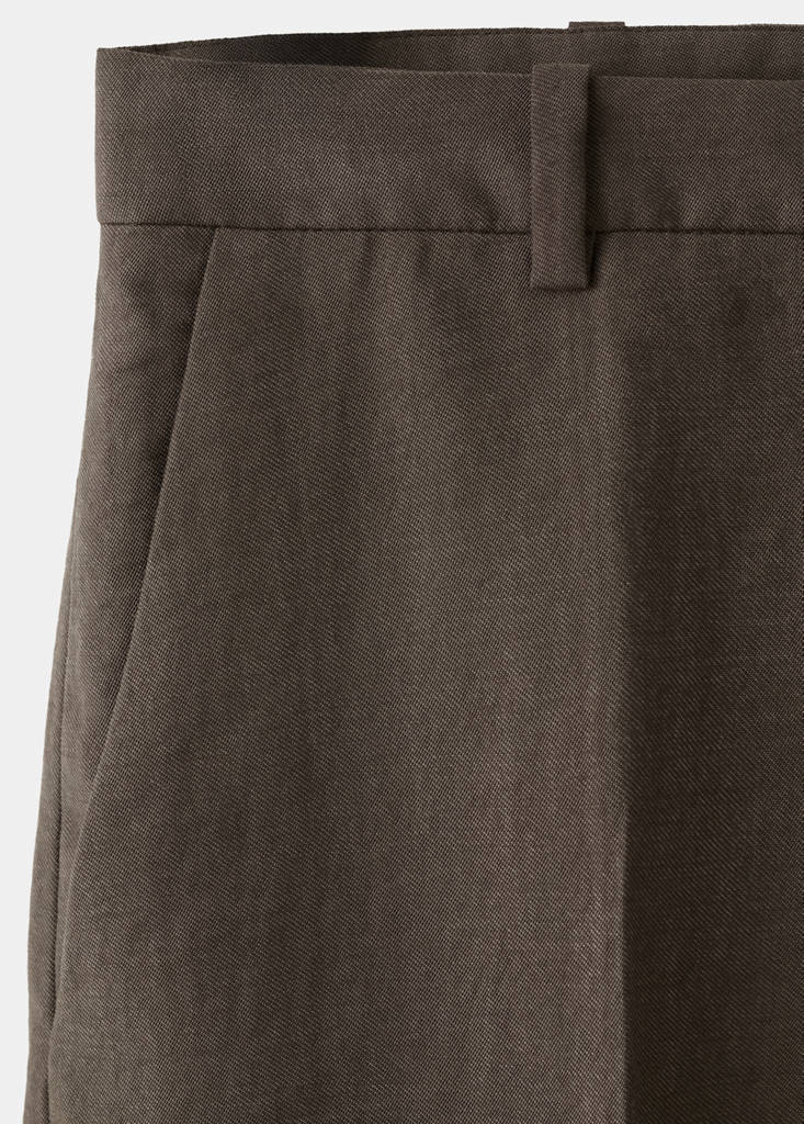 Mid-rise lyocell trousers — Chocolate