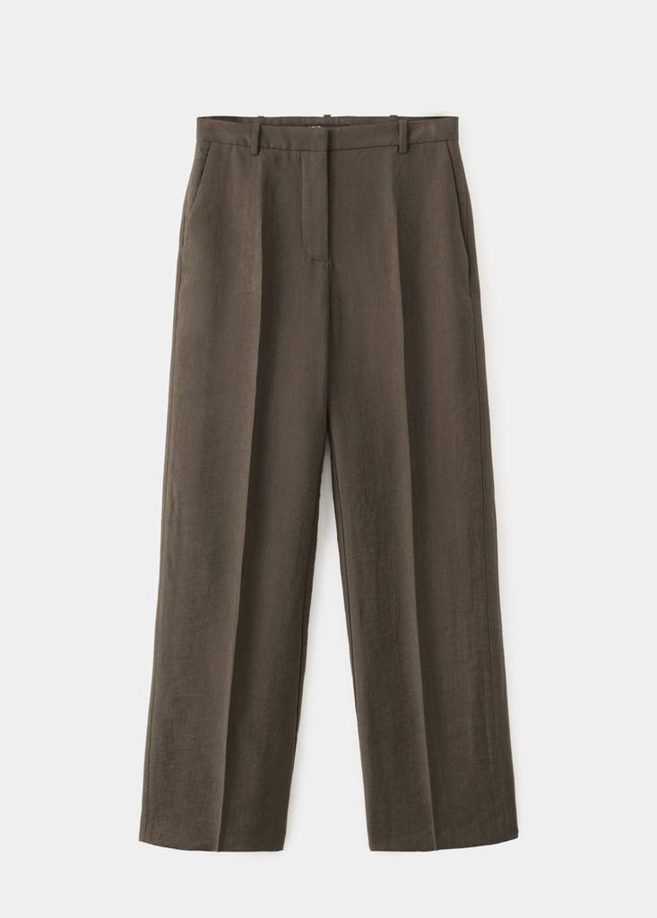 Mid-rise lyocell trousers — Chocolate