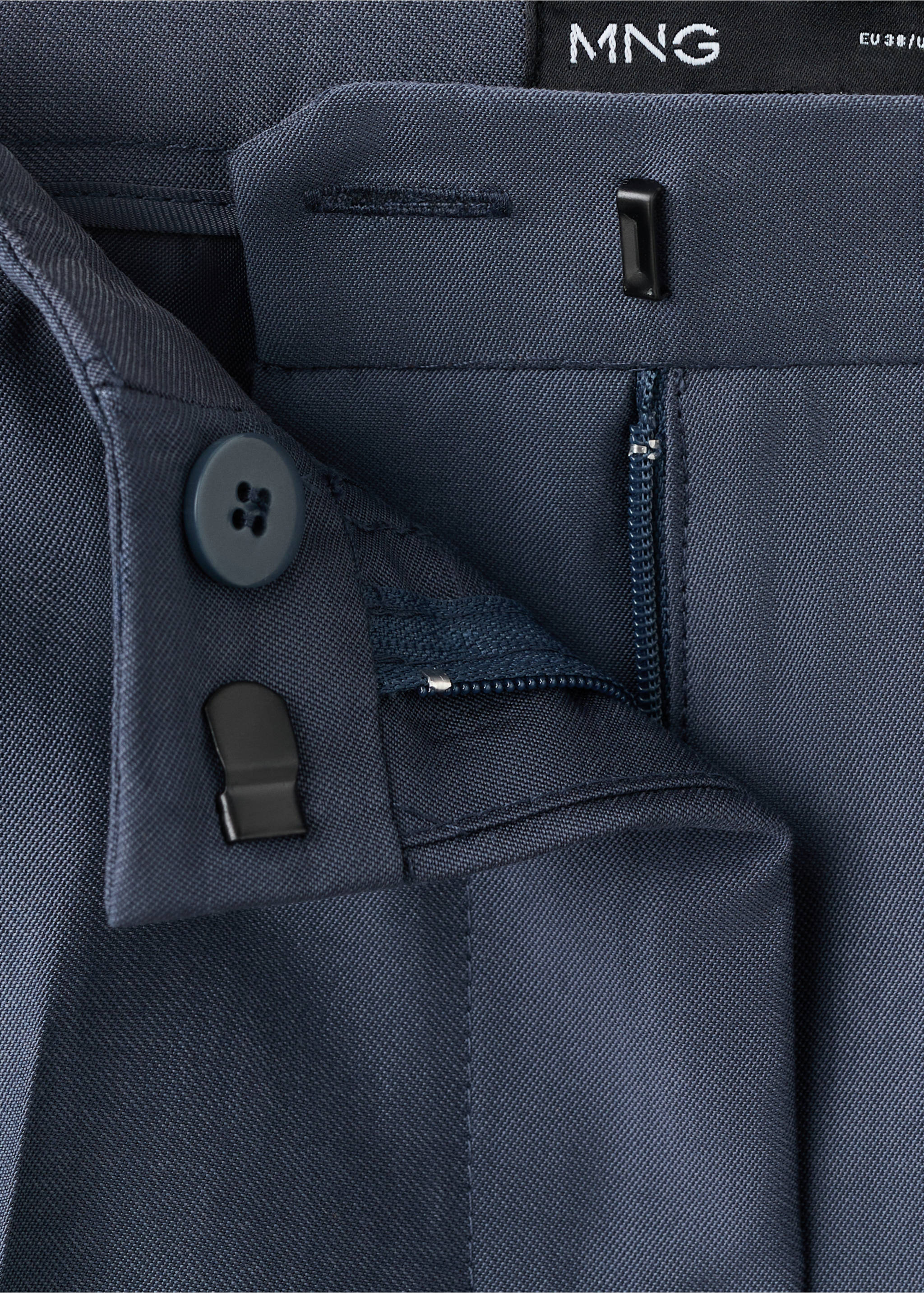 Spodnie z lyocellu ze średnim stanem - Szczegóły artykułu 8, Niebieski. Ref: 27045833-00.