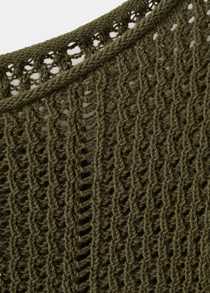 Knitted ribbed sweater — Khaki