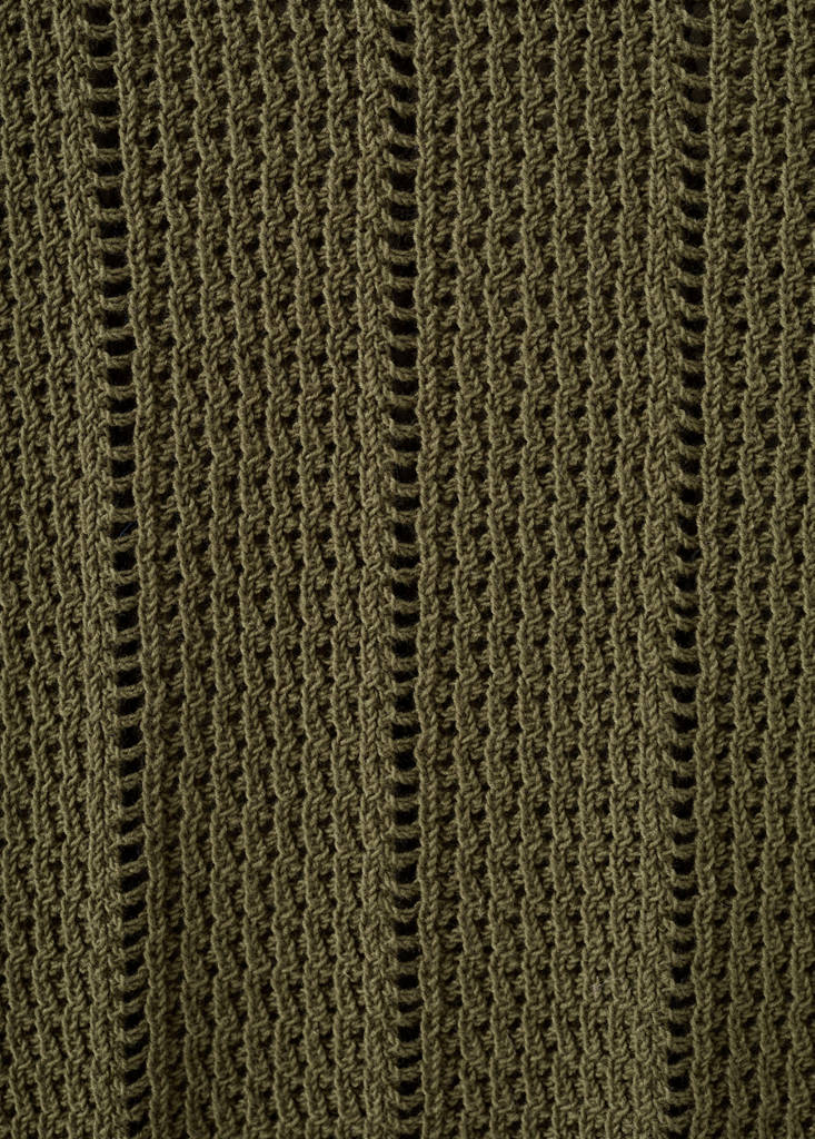 Knitted ribbed sweater — Khaki