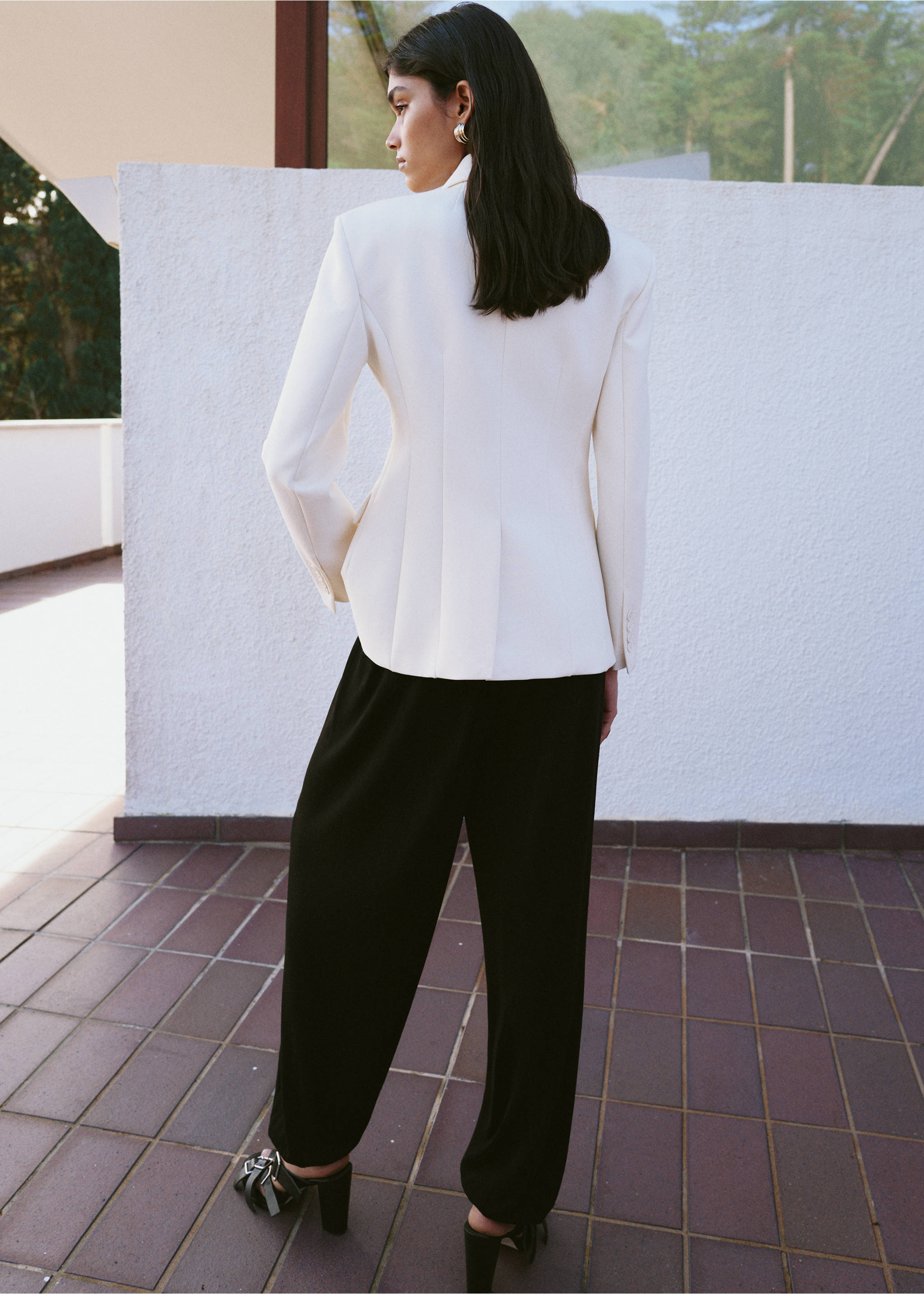 Pantalon sarouel en tricot - Verso de l’article, Noir. Ref: 27045839-00.