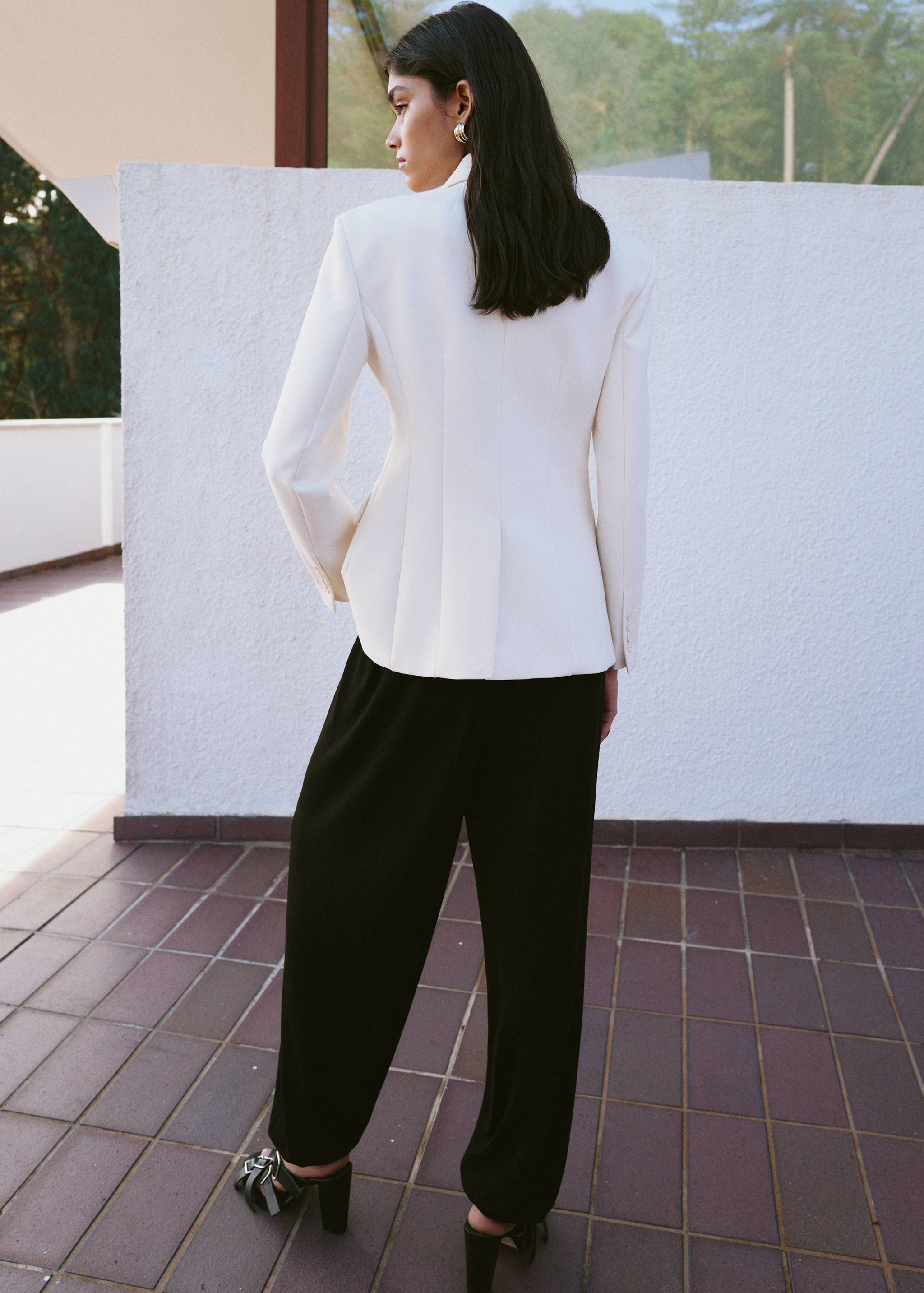 Pantalon sarouel en tricot - Verso de l’article