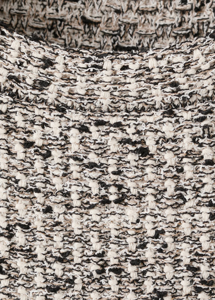 Tweed top with frayed edge finish — Black