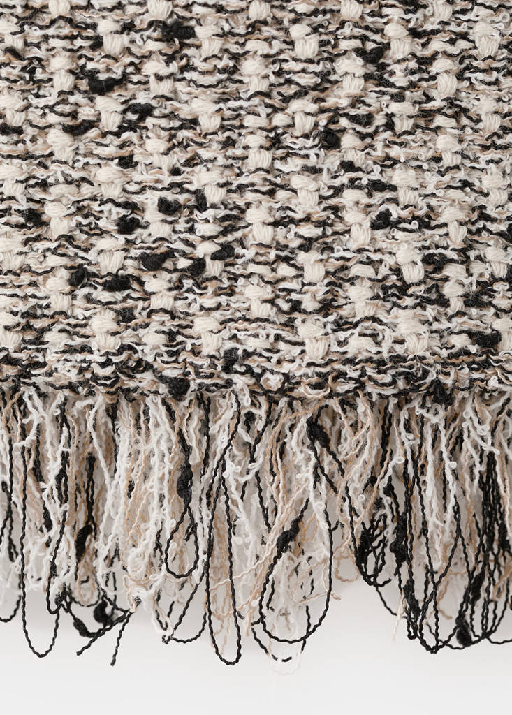 Tweed top with frayed edge finish — Black
