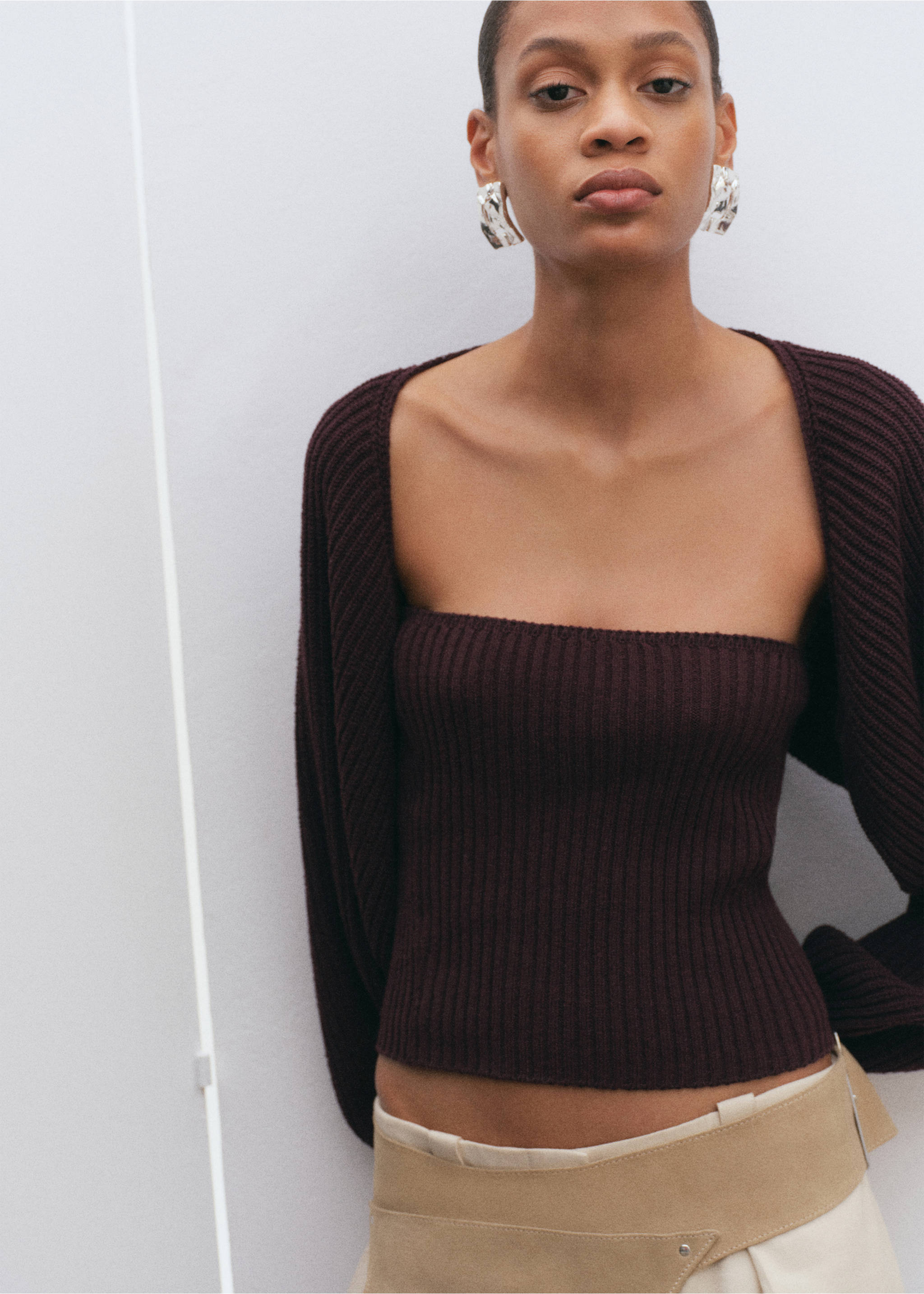 Ensemble 2 pièces maille - Plan moyen, Prune. Ref: 27045841-01.