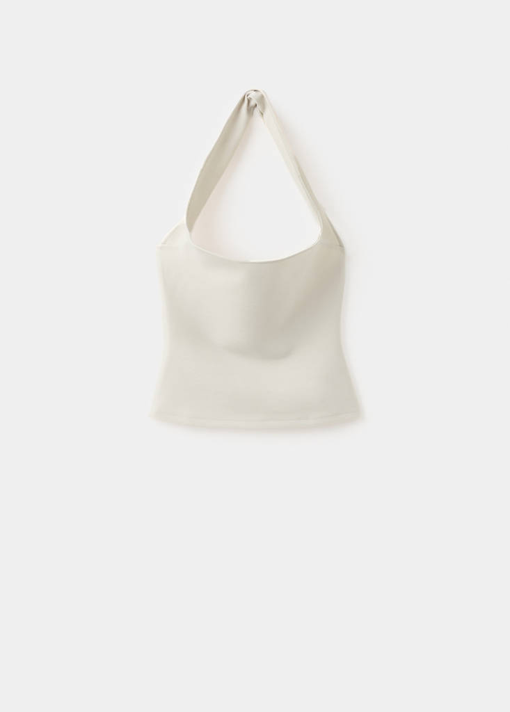 Tailliertes Off-Shoulder-Top — Weiß