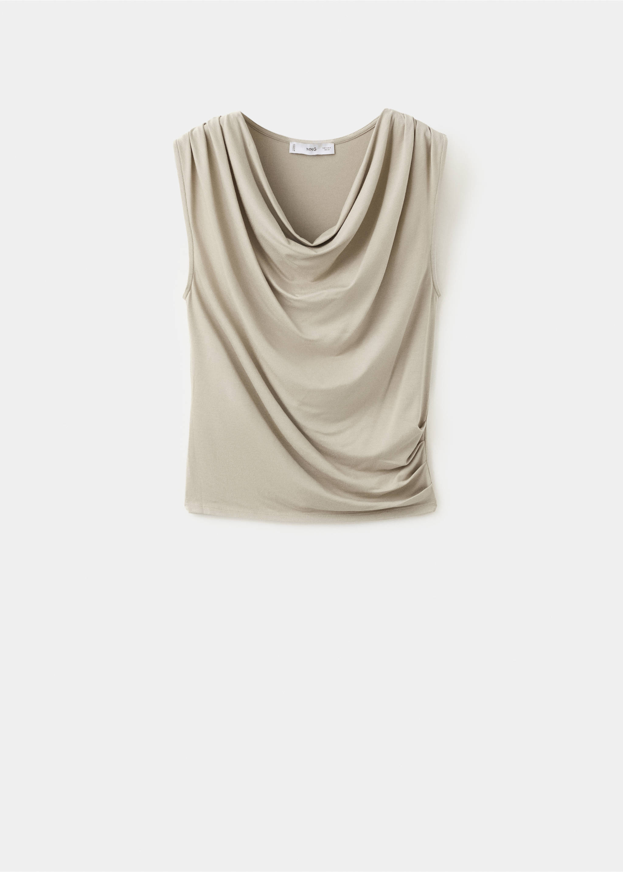 Draped fitted t-shirt - Article without model, Light/Pastel Grey. Ref: 27045843-00.