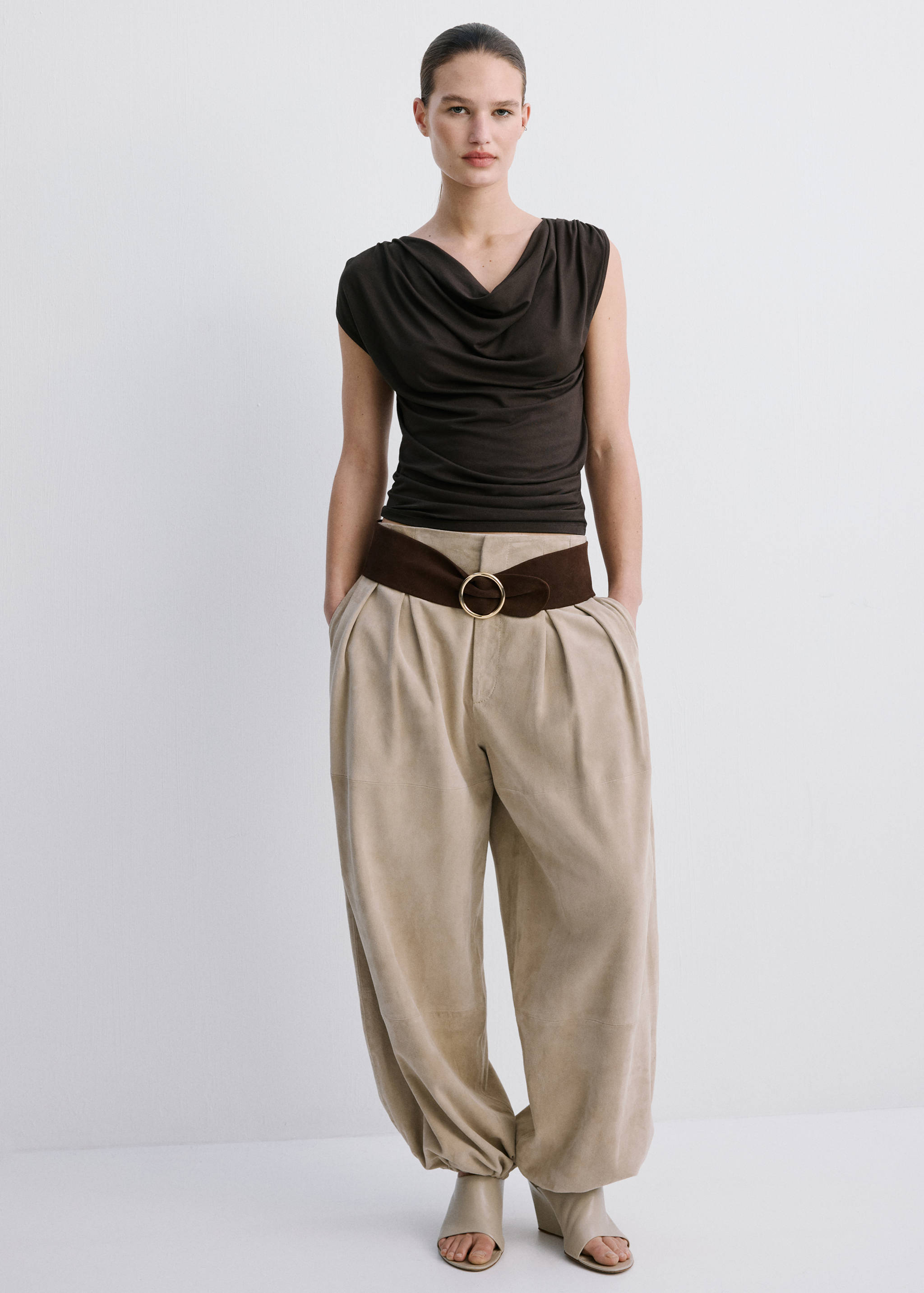 Draped fitted t-shirt - General plane