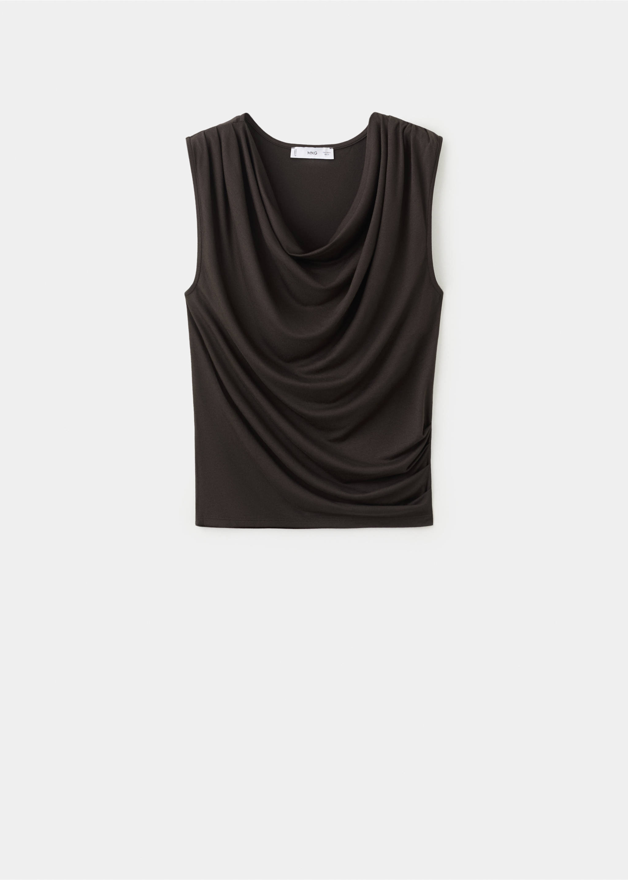 T-shirt drapé cintré - Article sans modèle, Marron. Ref: 27045843-00.