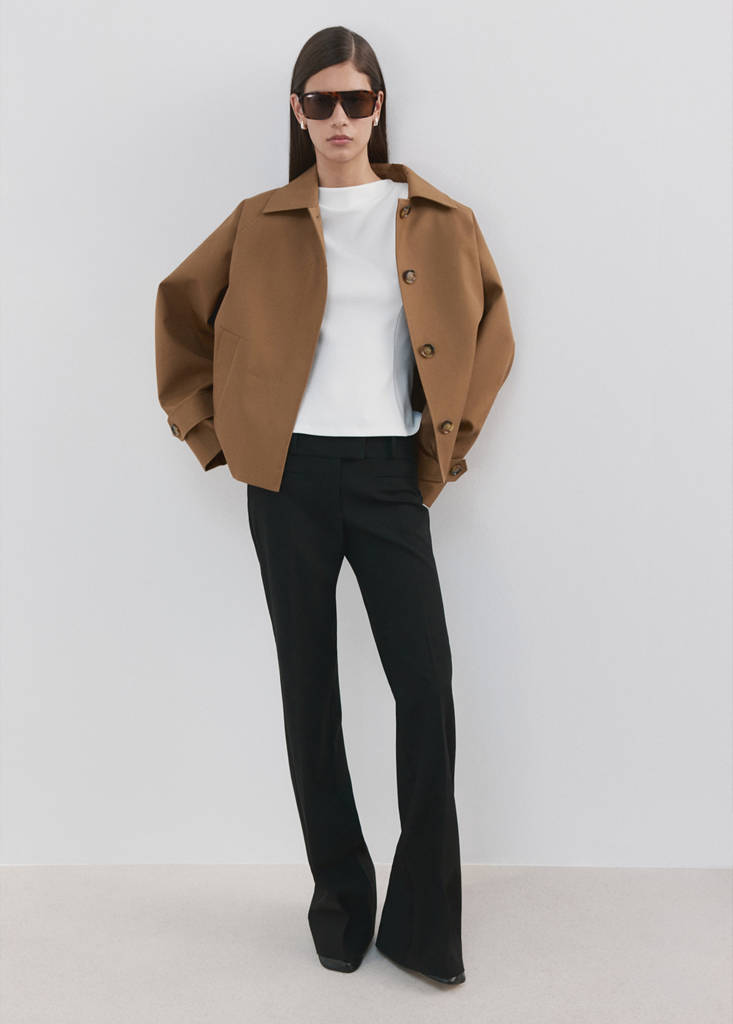 Peplum shoulder pad T-shirt — Off White