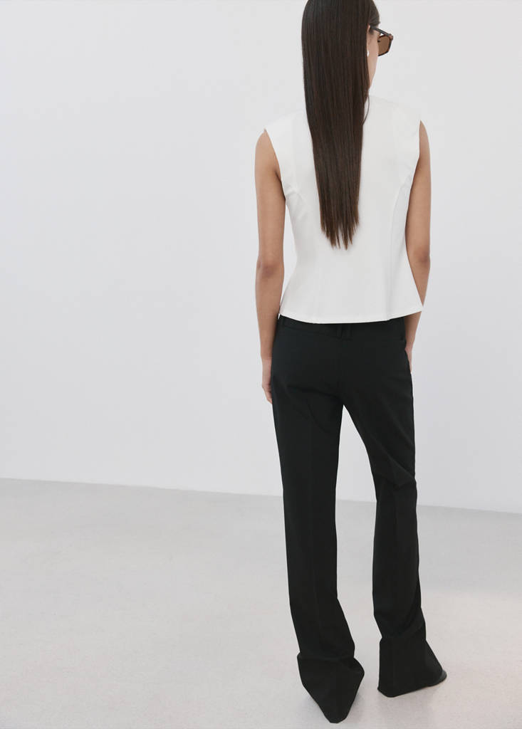 Peplum shoulder pad T-shirt — Off White