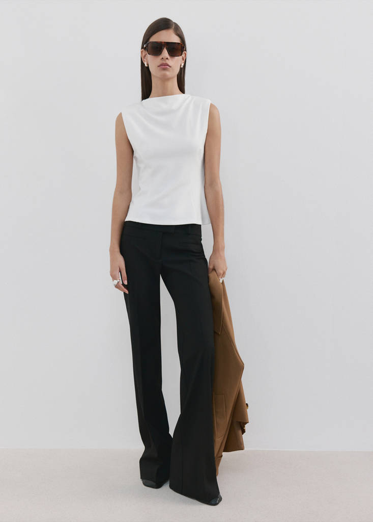 Peplum shoulder pad T-shirt — Off White