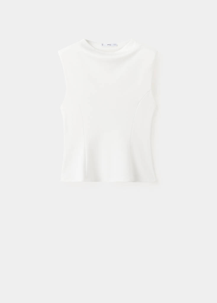 Peplum shoulder pad T-shirt — Off White