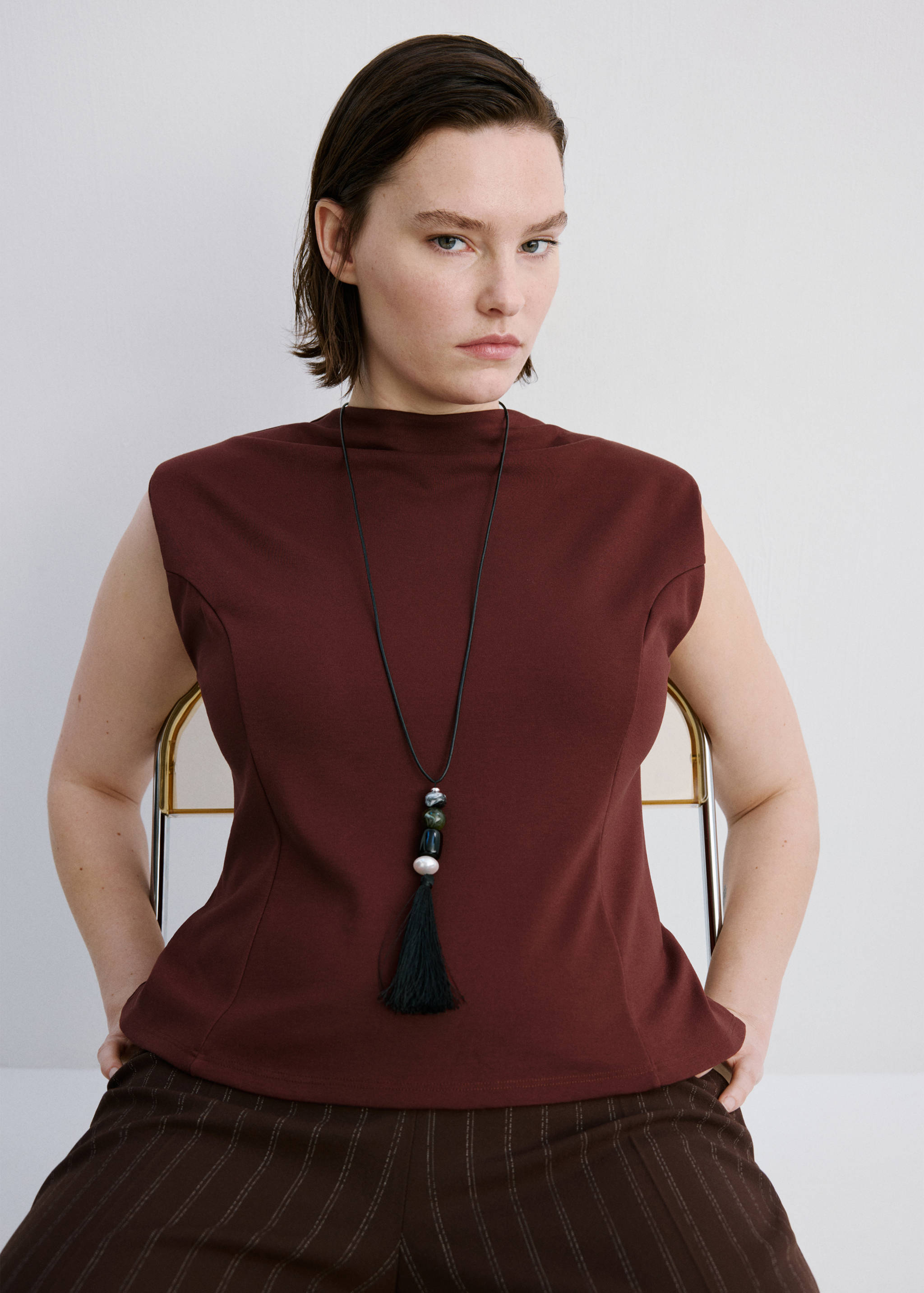 Peplum shoulder pad T-shirt - Details of the article 5