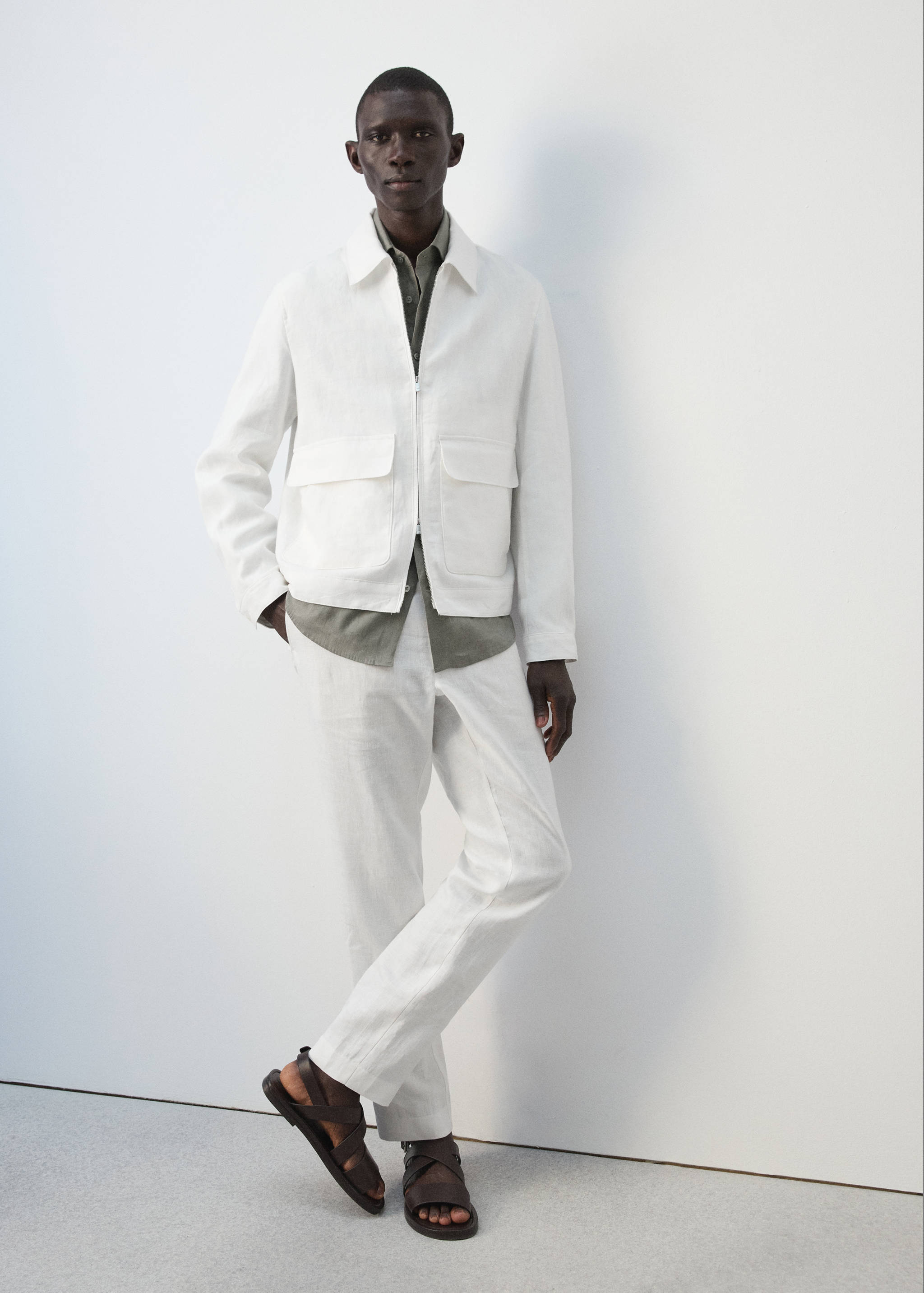 100% linen jacket with pockets - Details of the article 4