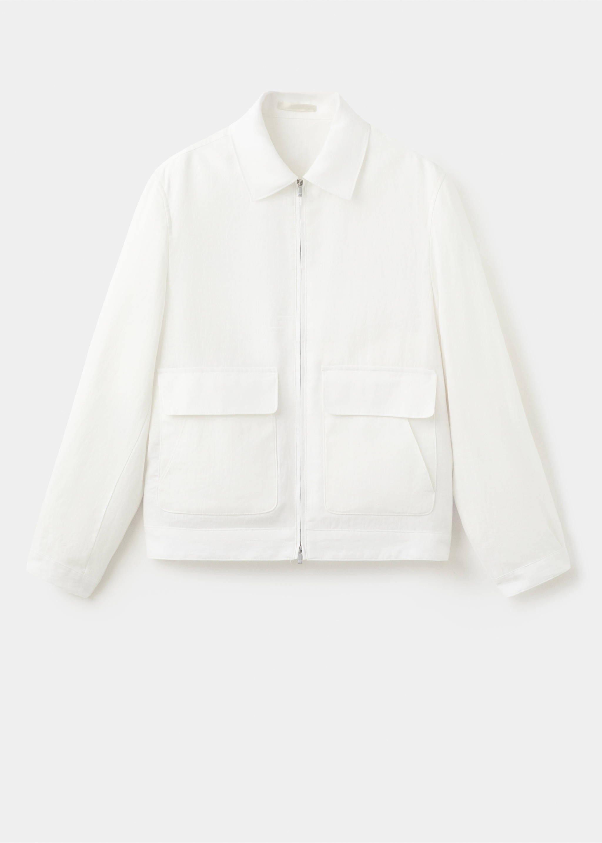 Chaqueta 100% lino bolsillos - Artículo sin modelo, Blanco. Ref: 27045930-00.