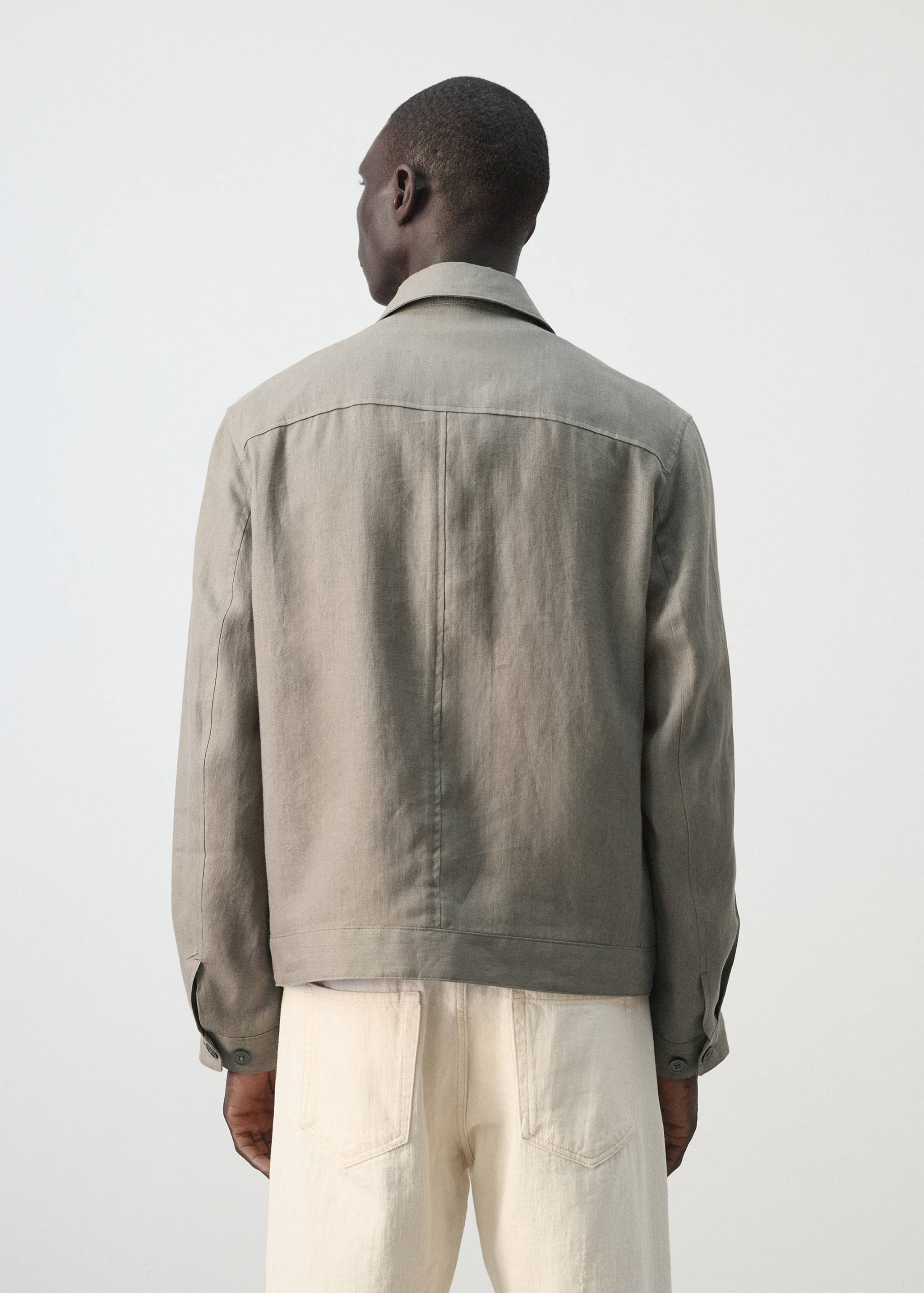 100% linen jacket with pockets - Reverse of the article