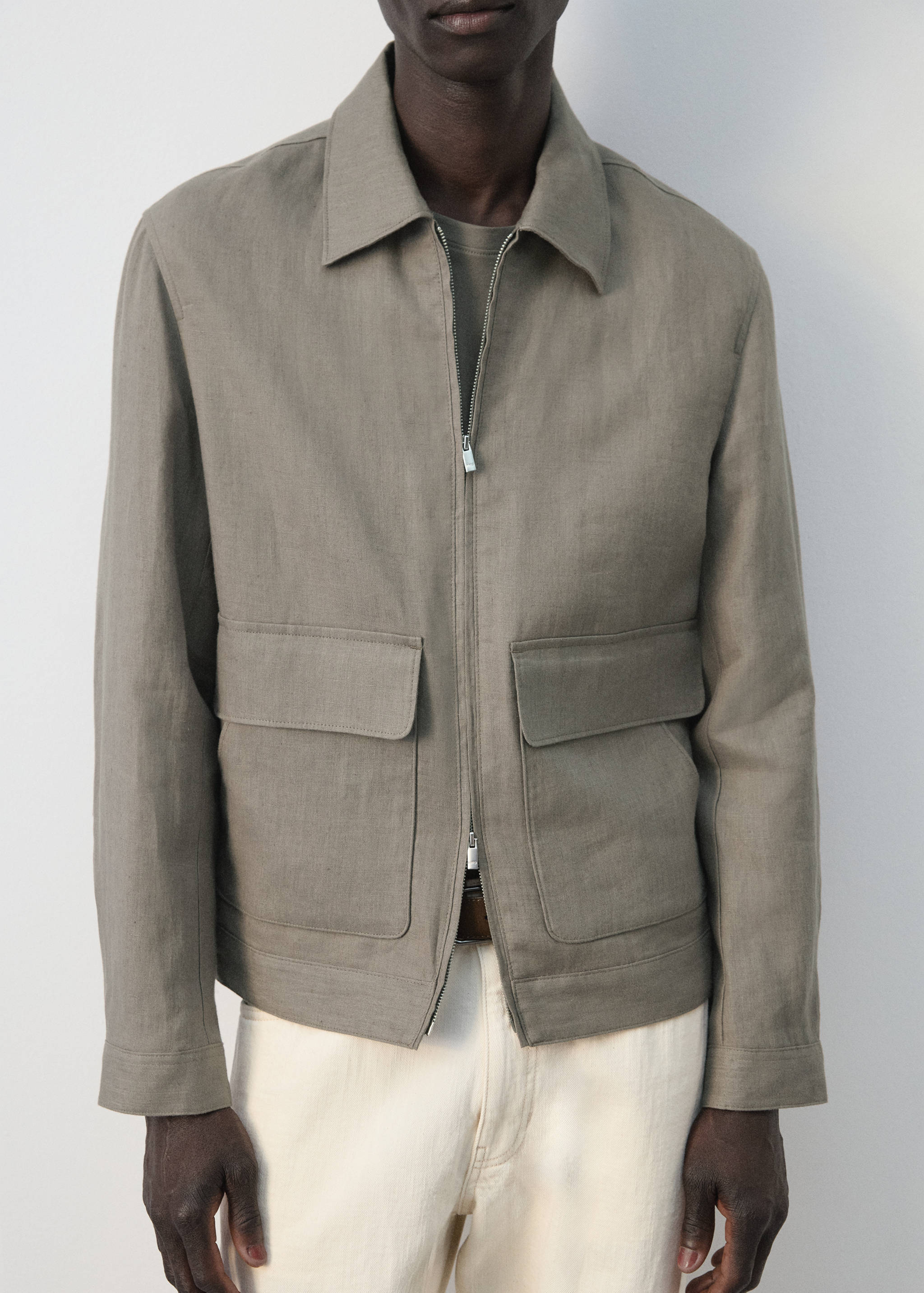100% linen jacket with pockets - Details of the article 1