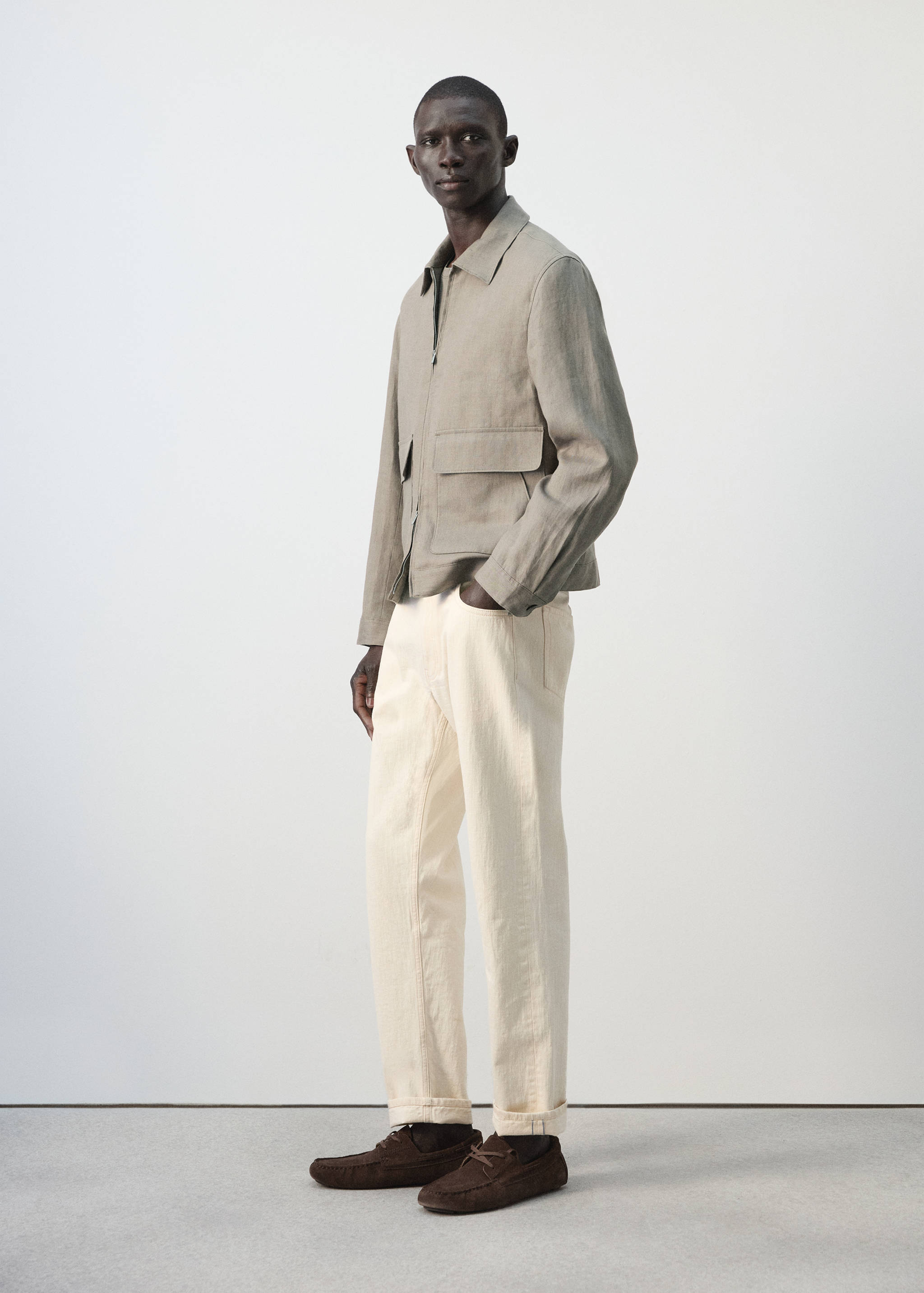 100% linen jacket with pockets - Details of the article 2