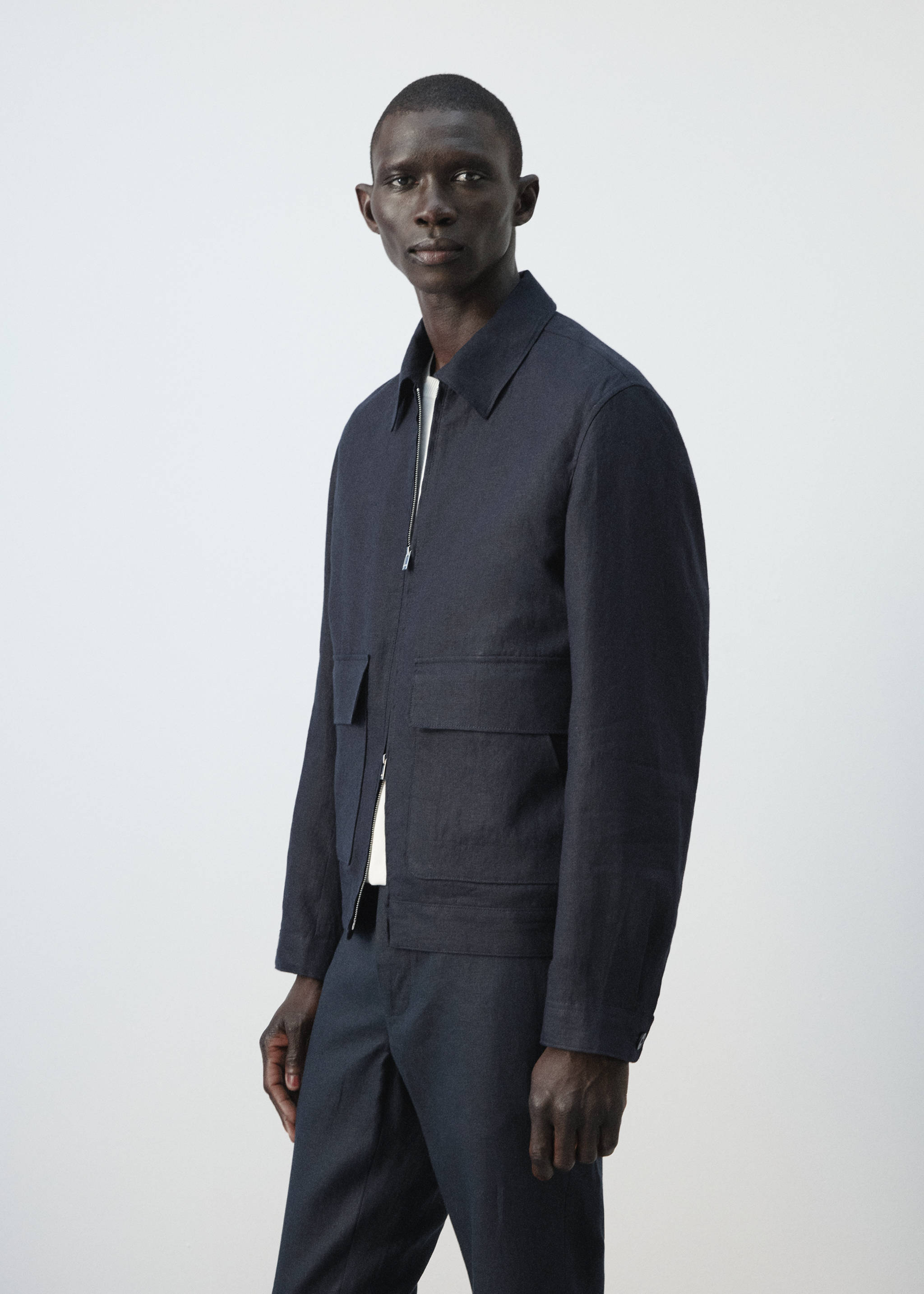 100% linen jacket with pockets - Details of the article 2