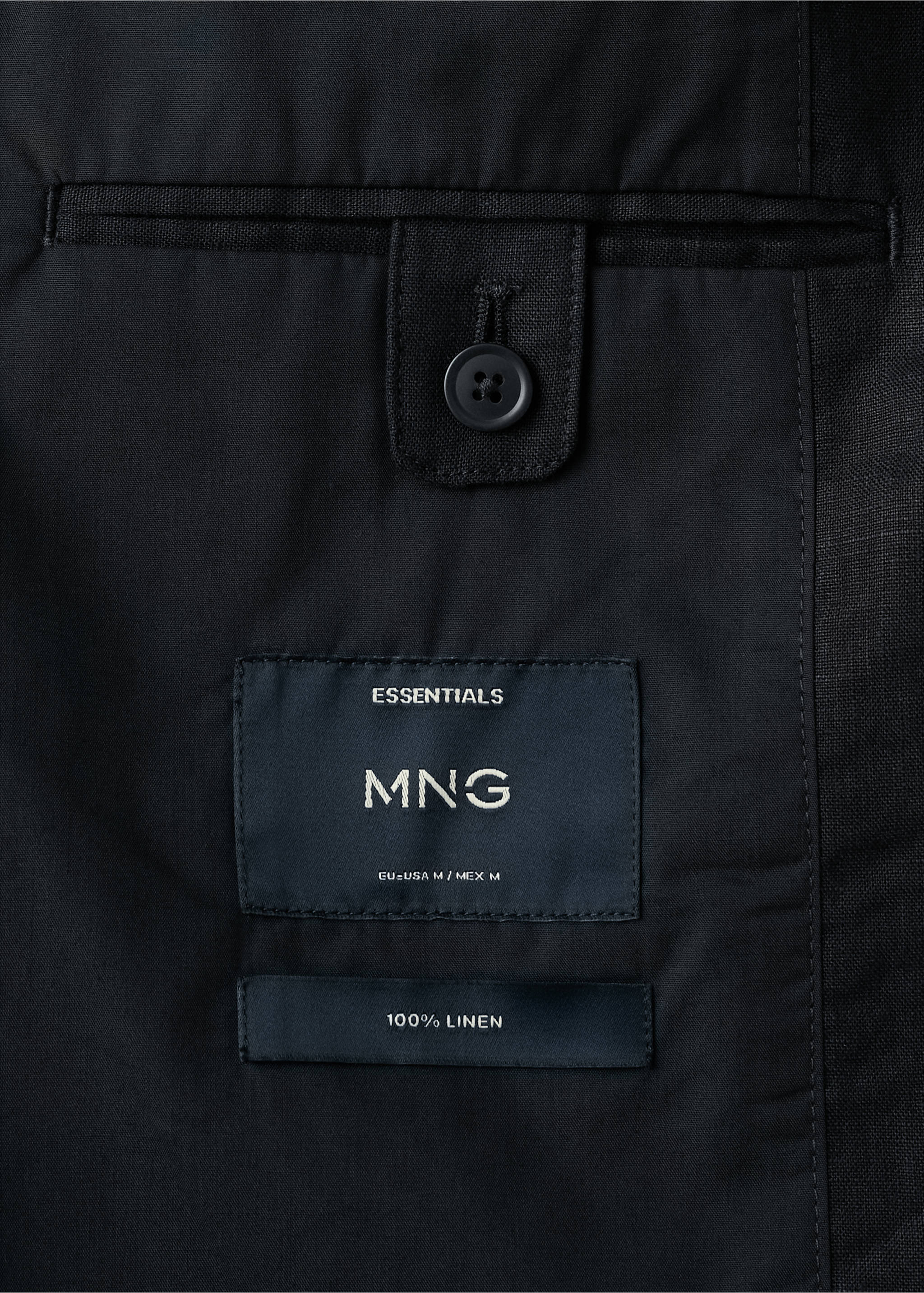 Jasje met zakken 100% linnen - Detail van het artikel 0, Marineblauw. Ref: 27045930-00.