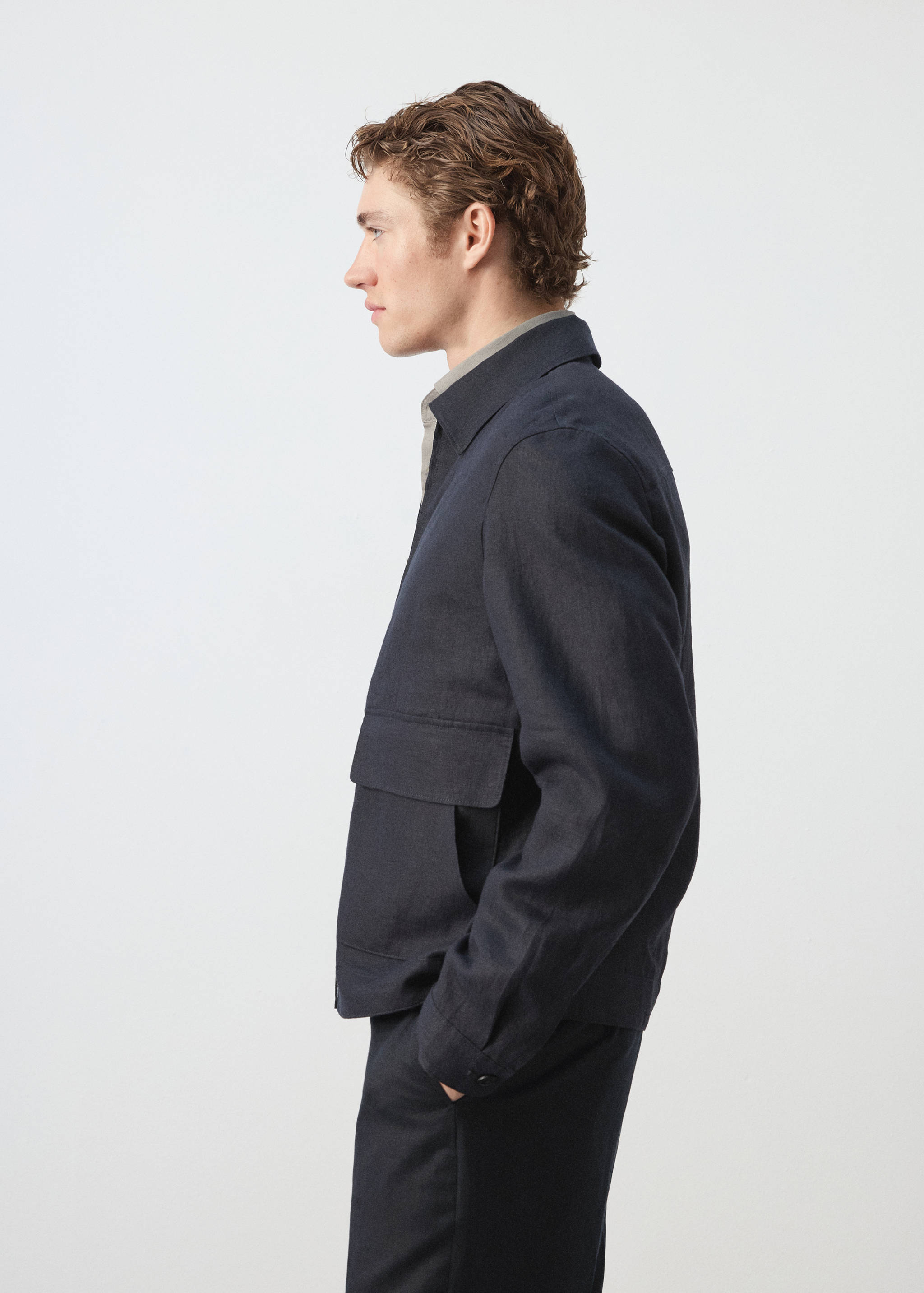 100% linen jacket with pockets - Details of the article 2