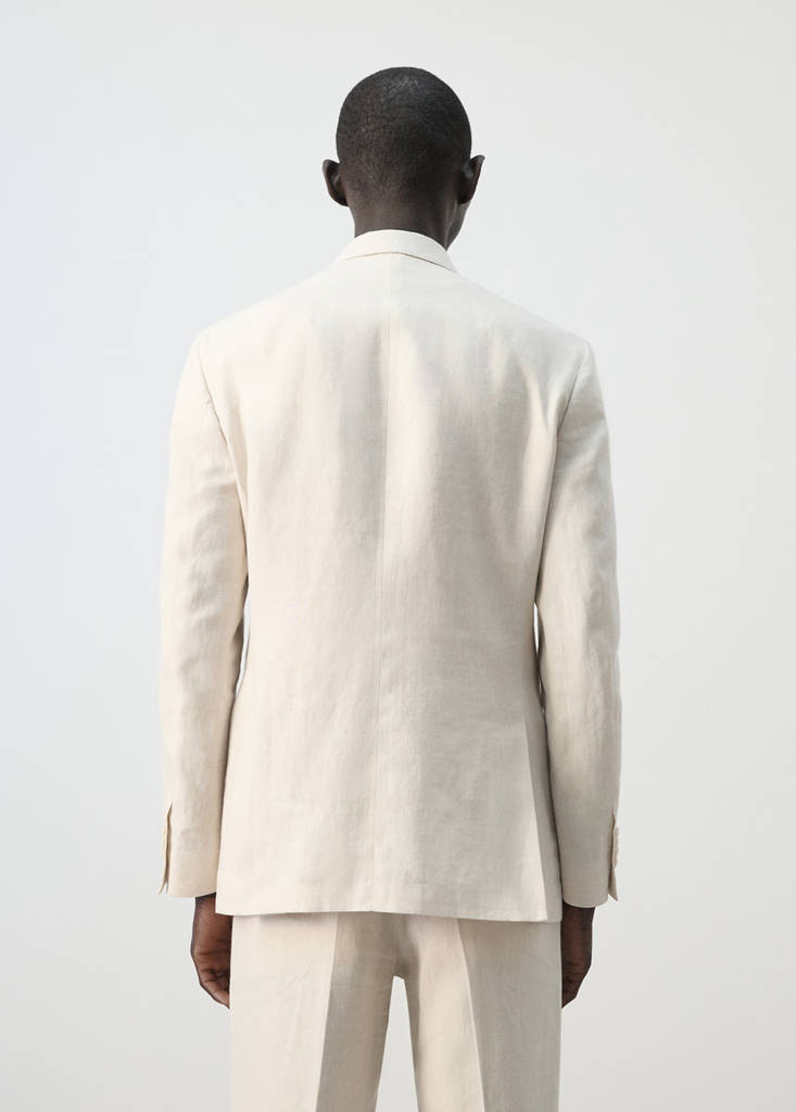 Amalfi 100% linen slim-fit double-breasted suit jacket - thumbnail 3