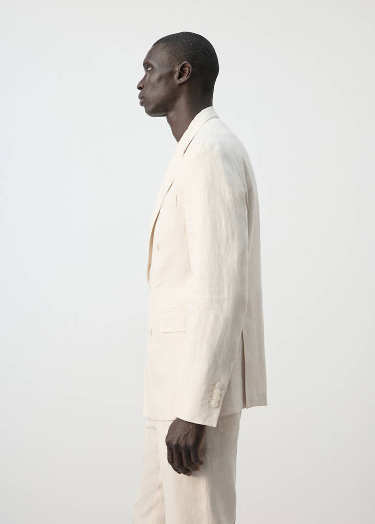 Amalfi 100% linen slim-fit double-breasted suit jacket - thumbnail 6