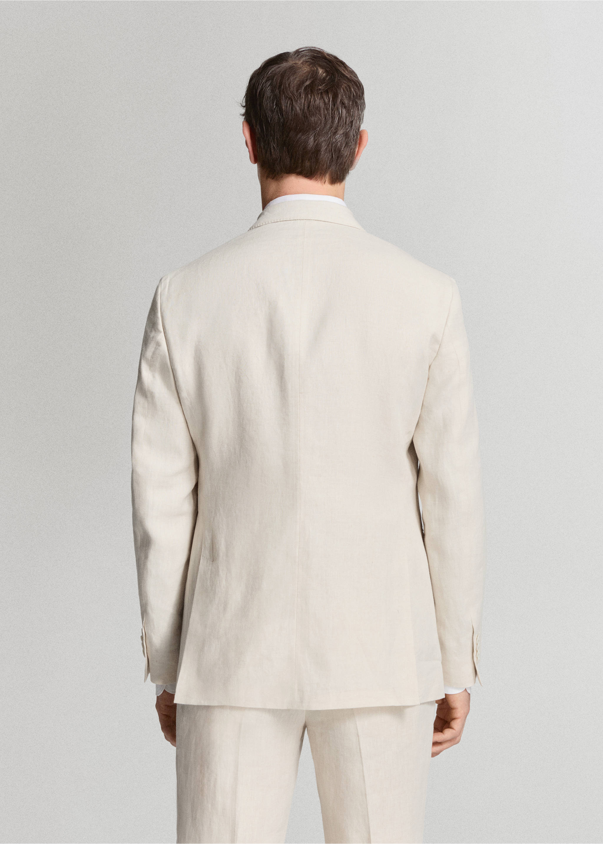 Americana traje Amalfi cruzada 100% lino slim fit - Reverso del artículo, Crudo. Ref: 27045931-01.