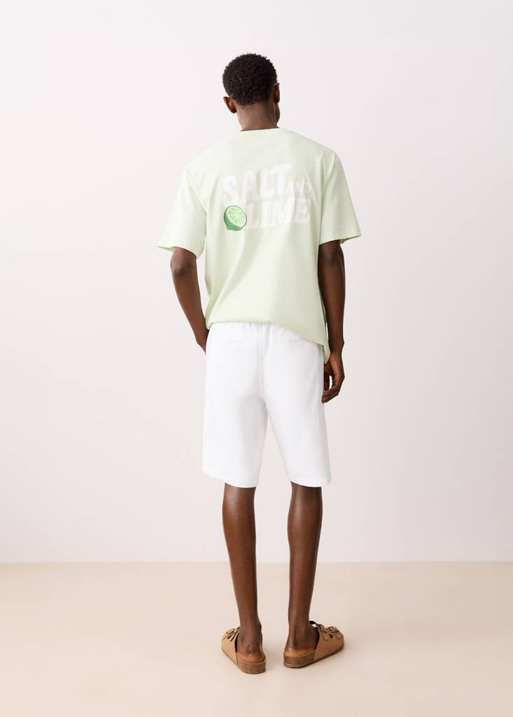 Linen cotton bermuda shorts — Off White