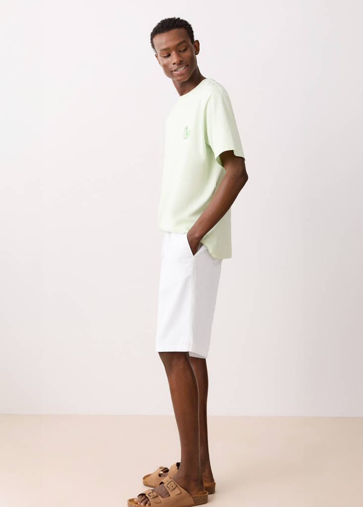 Linen cotton bermuda shorts — Off White