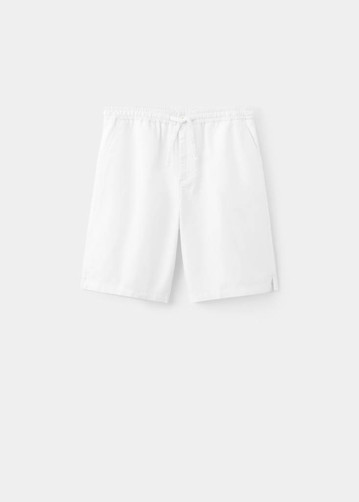 Linen cotton bermuda shorts — Off White