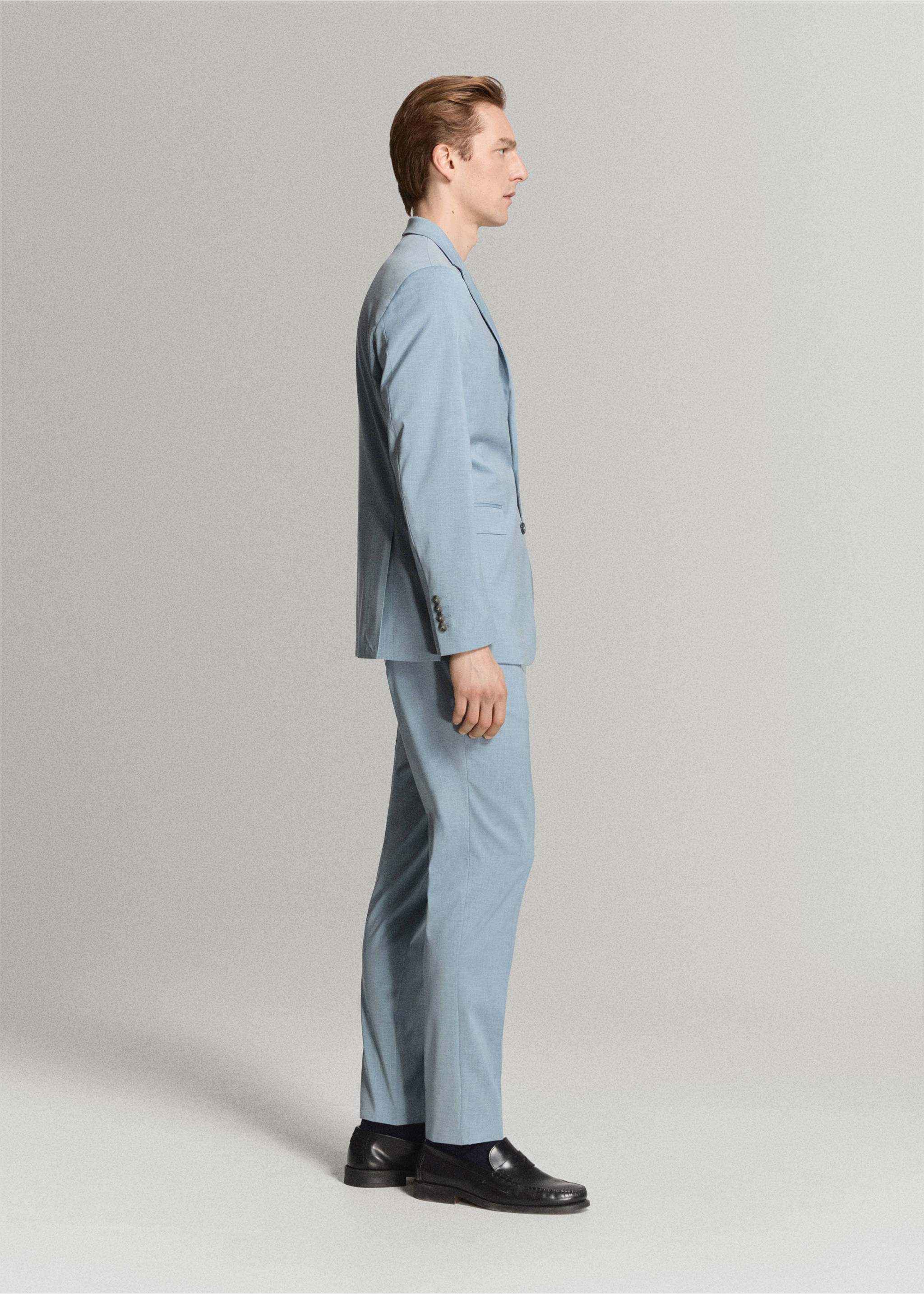 Oblekové sako super slim fit ze strečové látky - Detail zboží 2, Modrá obloha. Ref: 27045933-00.