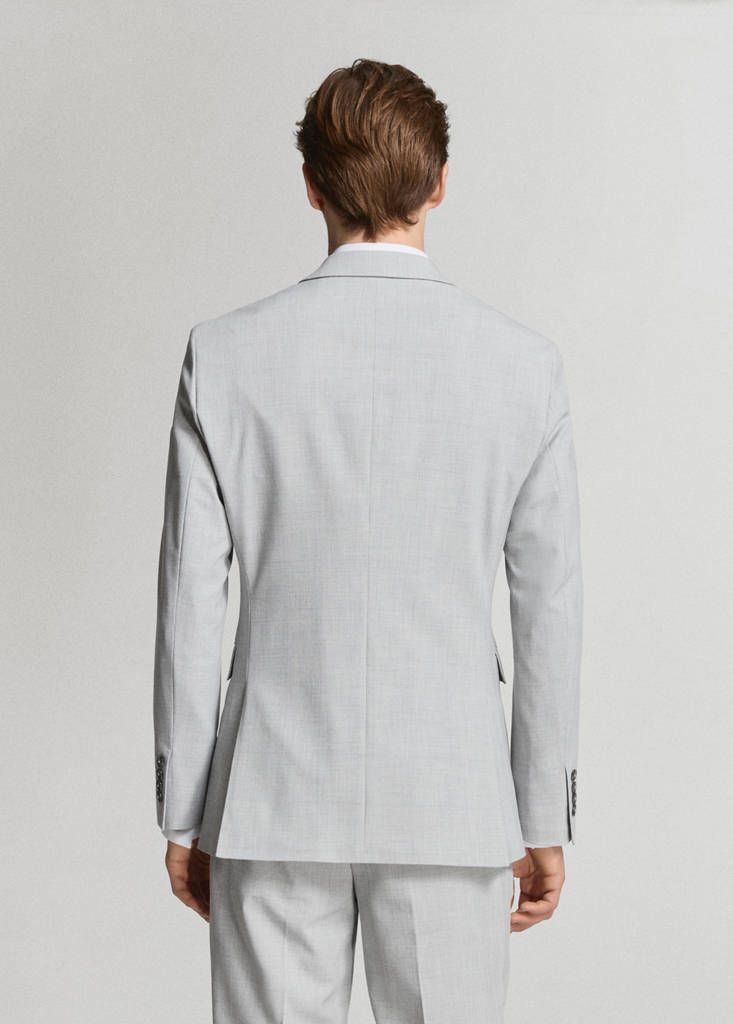 Super slim-fit suit jacket in stretch fabric — Light Heather Grey