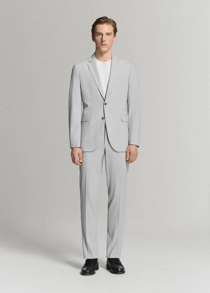 Super slim-fit suit jacket in stretch fabric — Light Heather Grey