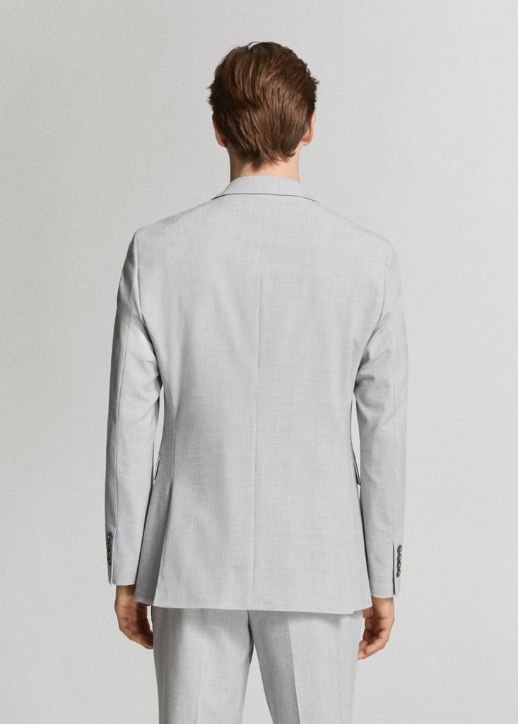 Super slim-fit suit jacket in stretch fabric — Light Heather Grey