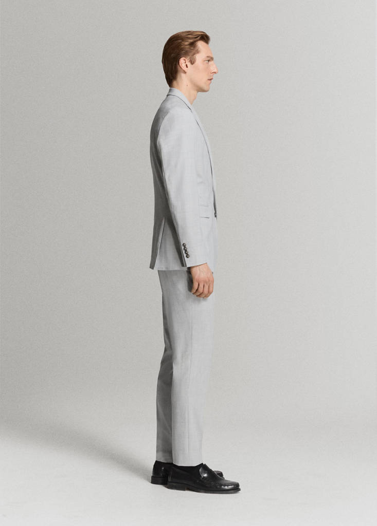 Super slim-fit suit jacket in stretch fabric — Light Heather Grey