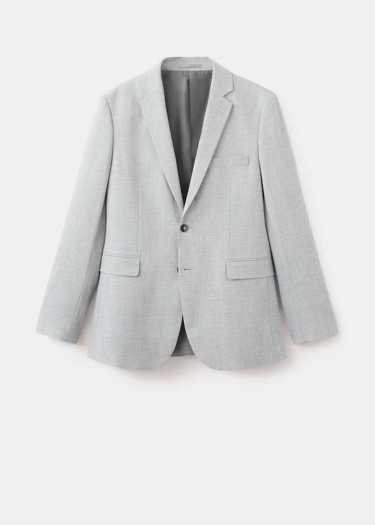 Super slim-fit suit jacket in stretch fabric — Light Heather Grey
