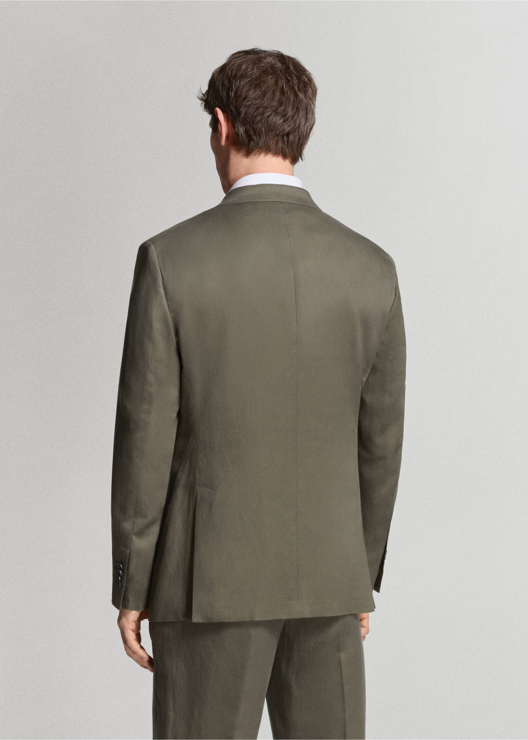 Amalfi slim fit double-breasted blazer - Reverse of the article, Khaki. Ref: 27045935-02.