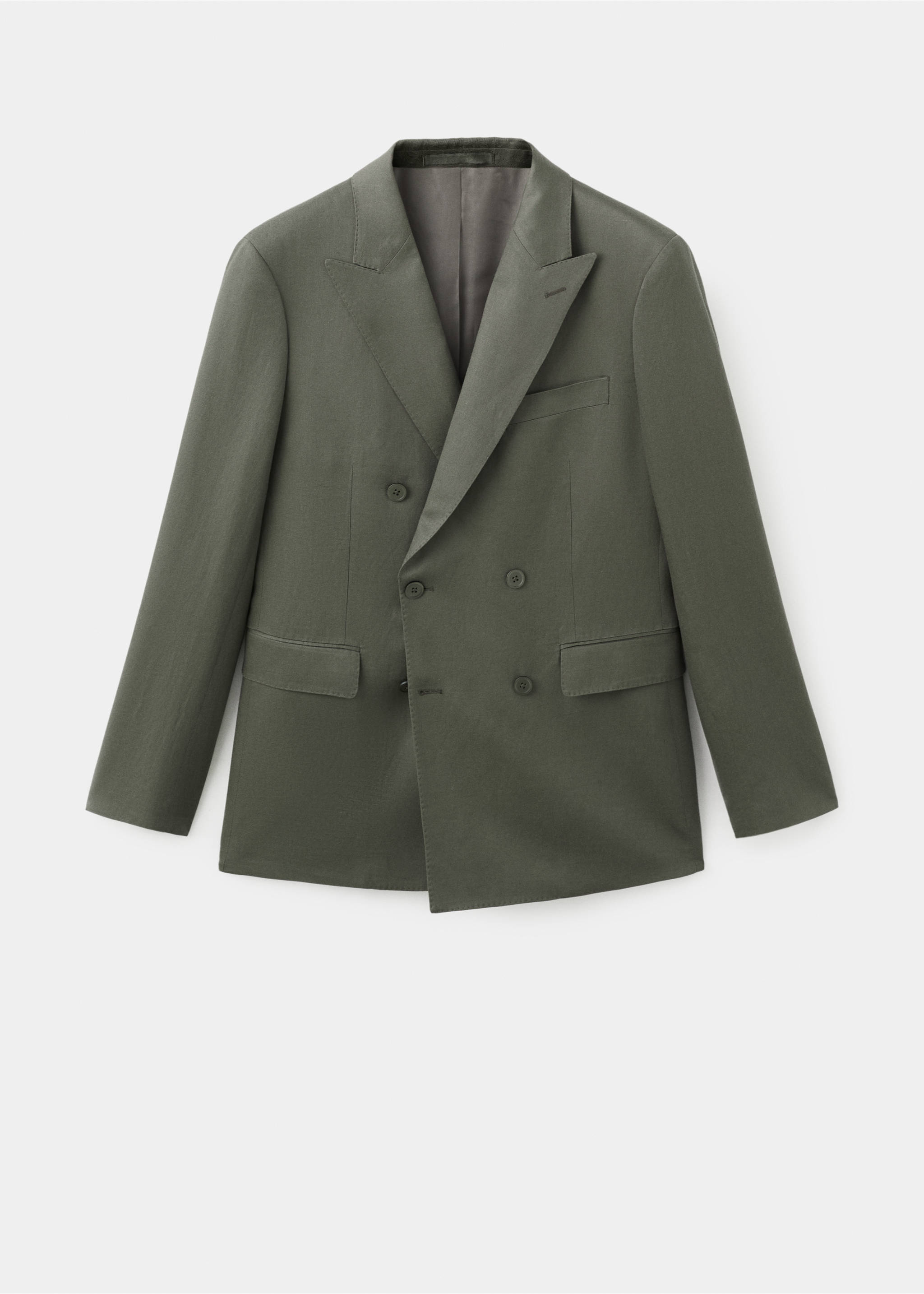 Amalfi slim fit double-breasted blazer - Article without model, Khaki. Ref: 27045935-00.
