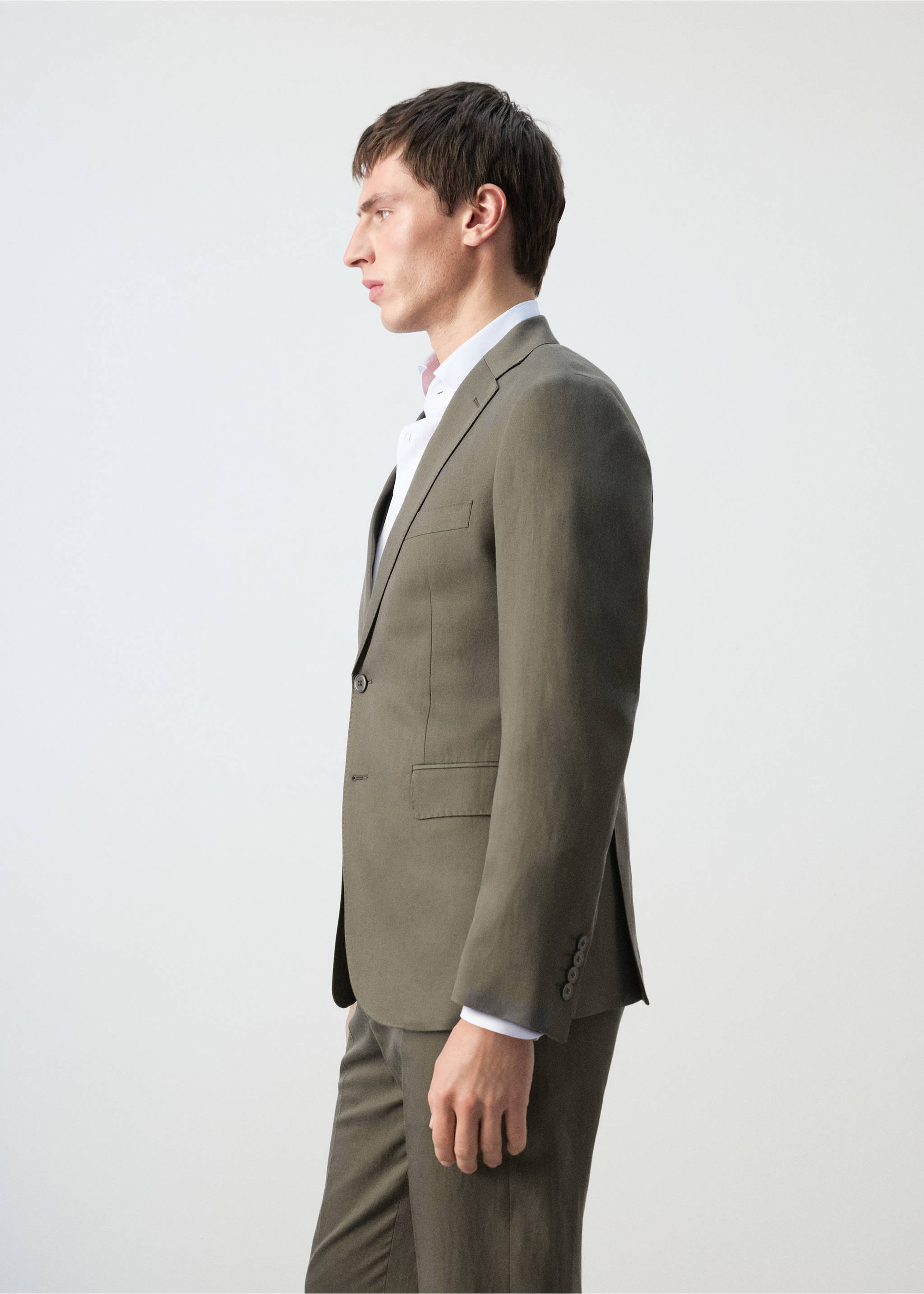 Amalfi slim fit suit jacket - Details of the article 2, Khaki. Ref: 27045936-00.