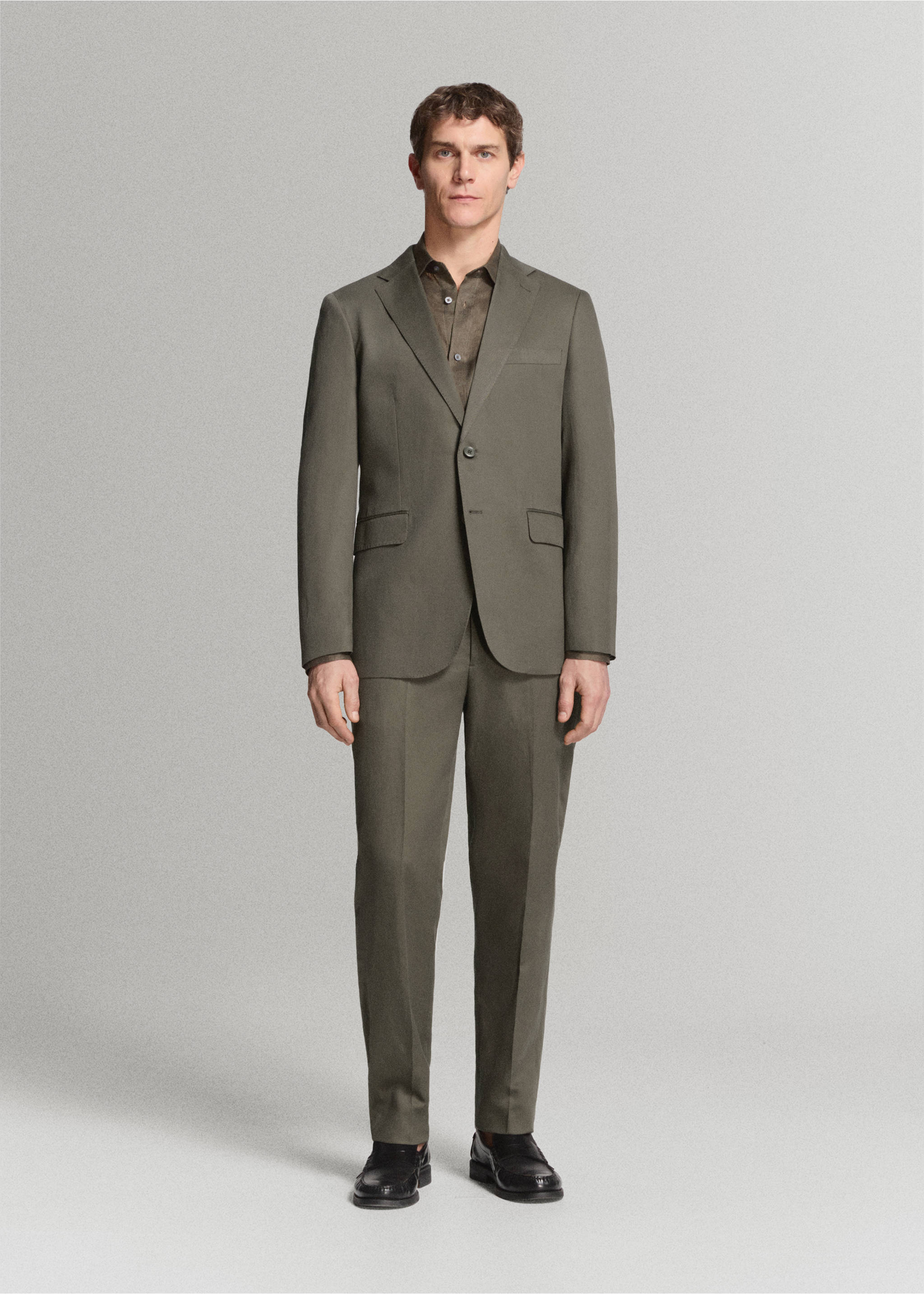Americana traje Amalfi slim fit - Plano general, Khaki. Ref: 27045936-02.