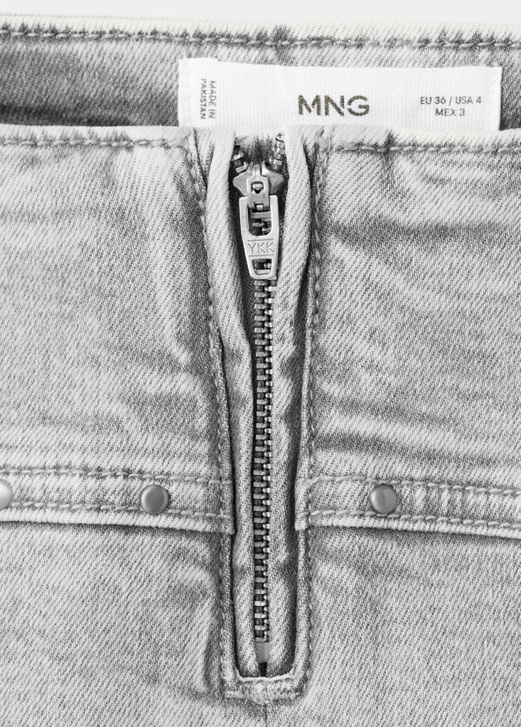 Studded mini shorts — Denim Grey