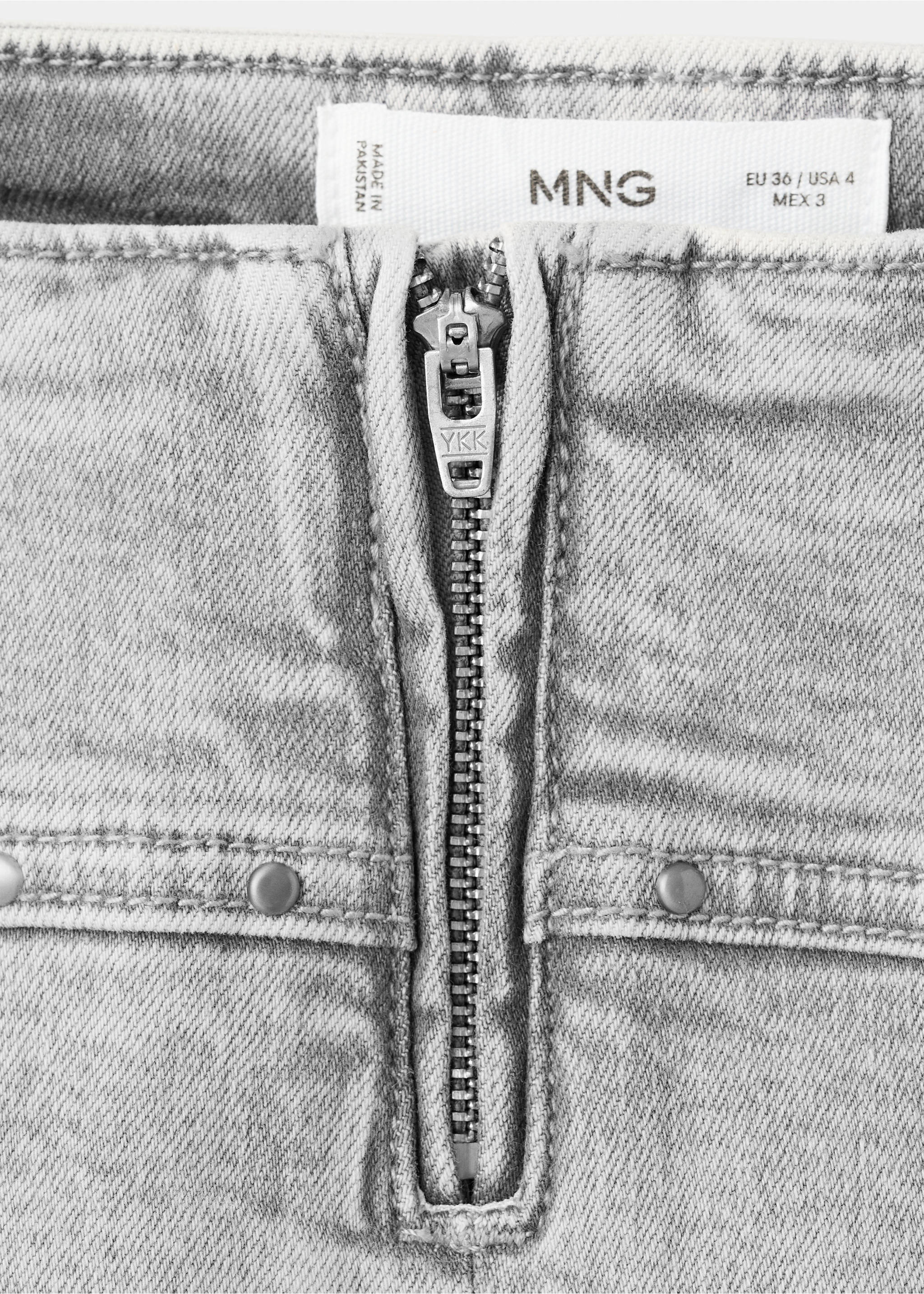 Studded mini shorts - Details of the article 8, Denim Grey. Ref: 27045938-00.