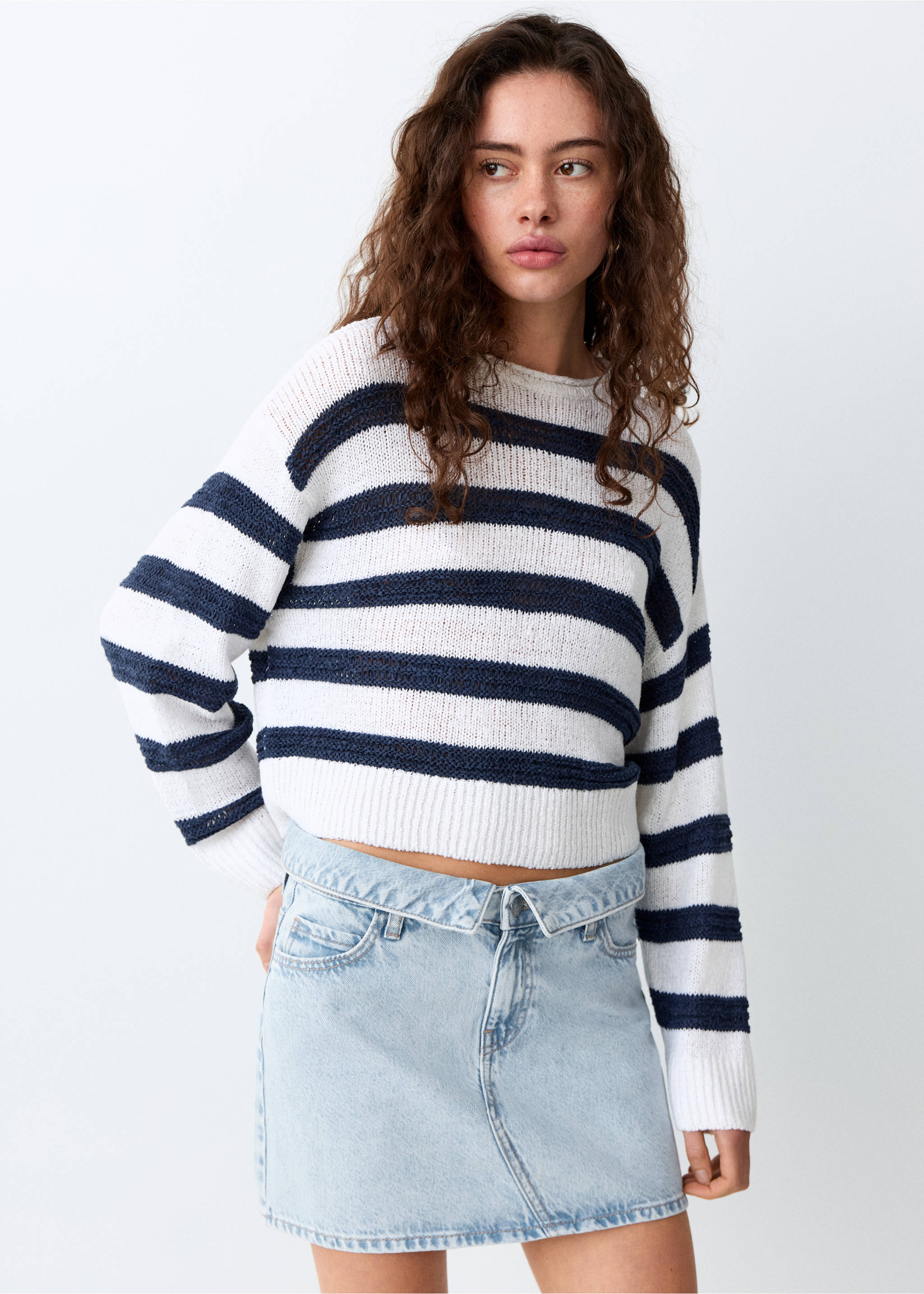 Faldilla texana detall volta - Pla mig, Blau bleach. Ref: 27045939-00.