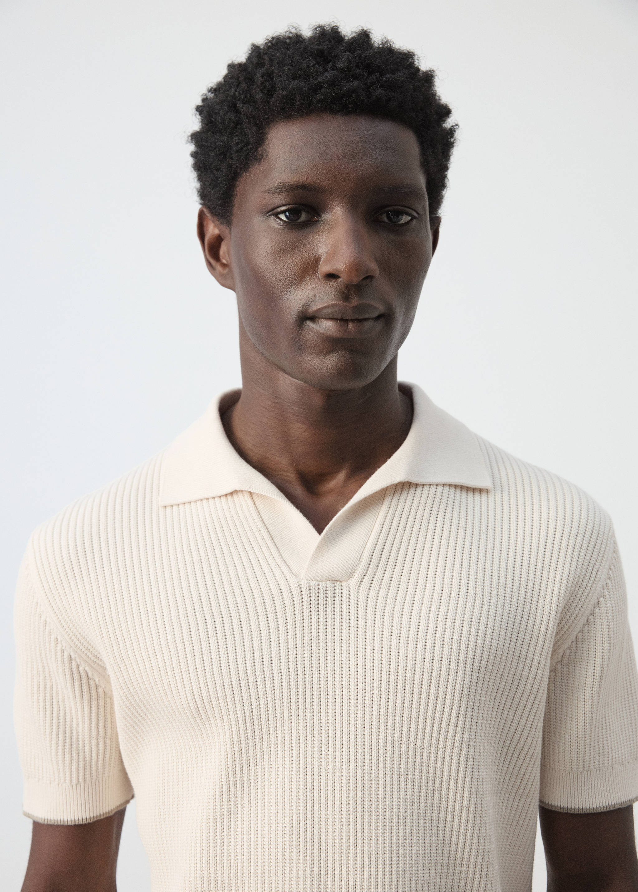 Contrast trim cotton polo shirt - Details of the article 1